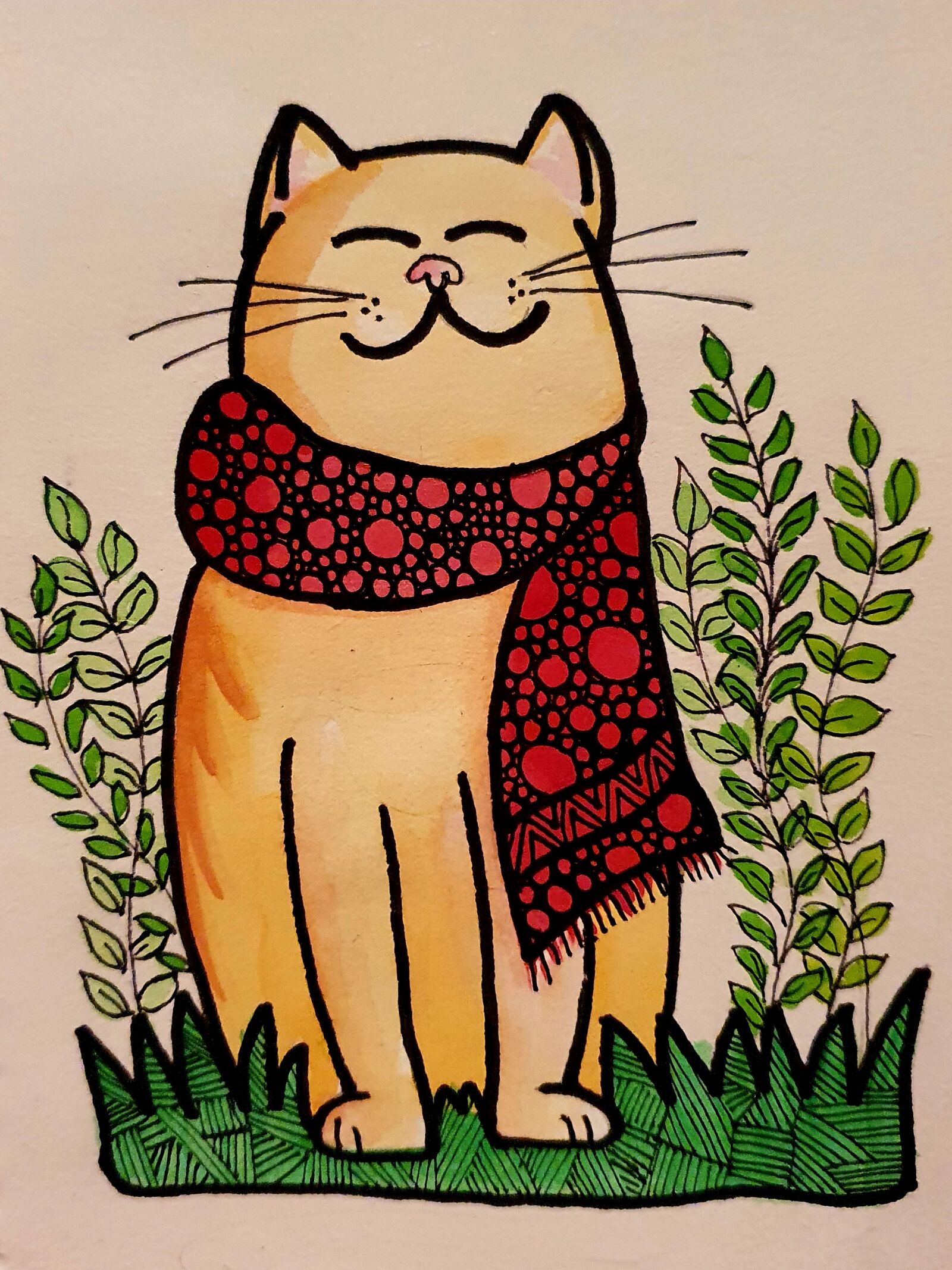 Samsung Galaxy S10 sample photo. Cat, drawing, cartoon cat photography