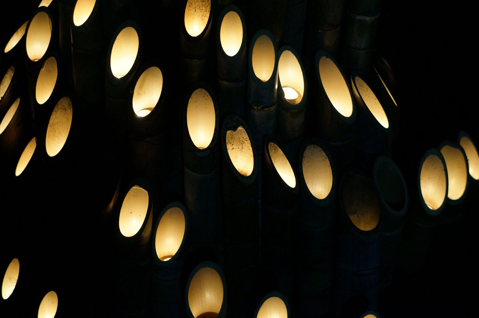 Sony NEX-VG30 sample photo. Lantern, fire, bamboo lantern photography