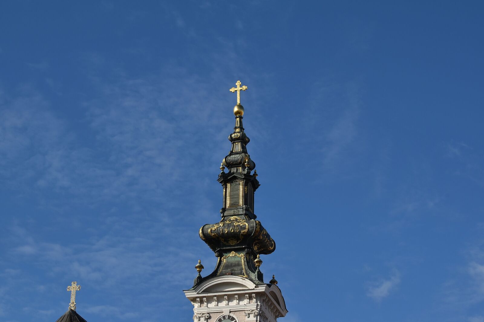 Nikon D5500 sample photo. Baroque, church tower, cross photography
