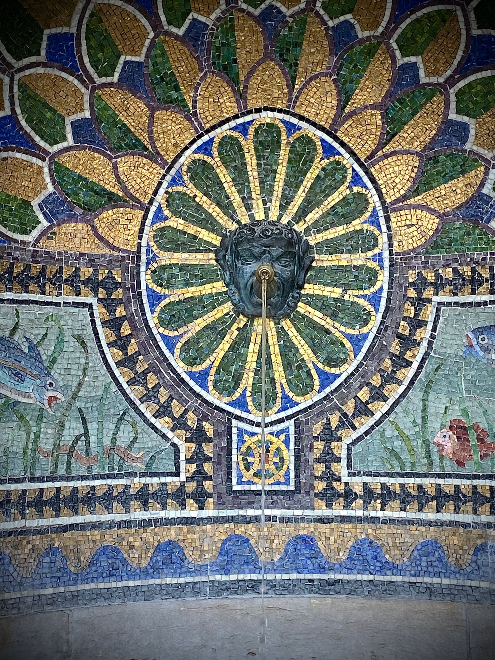Apple iPhone 11 sample photo. Zurich, fountain, mosaic photography