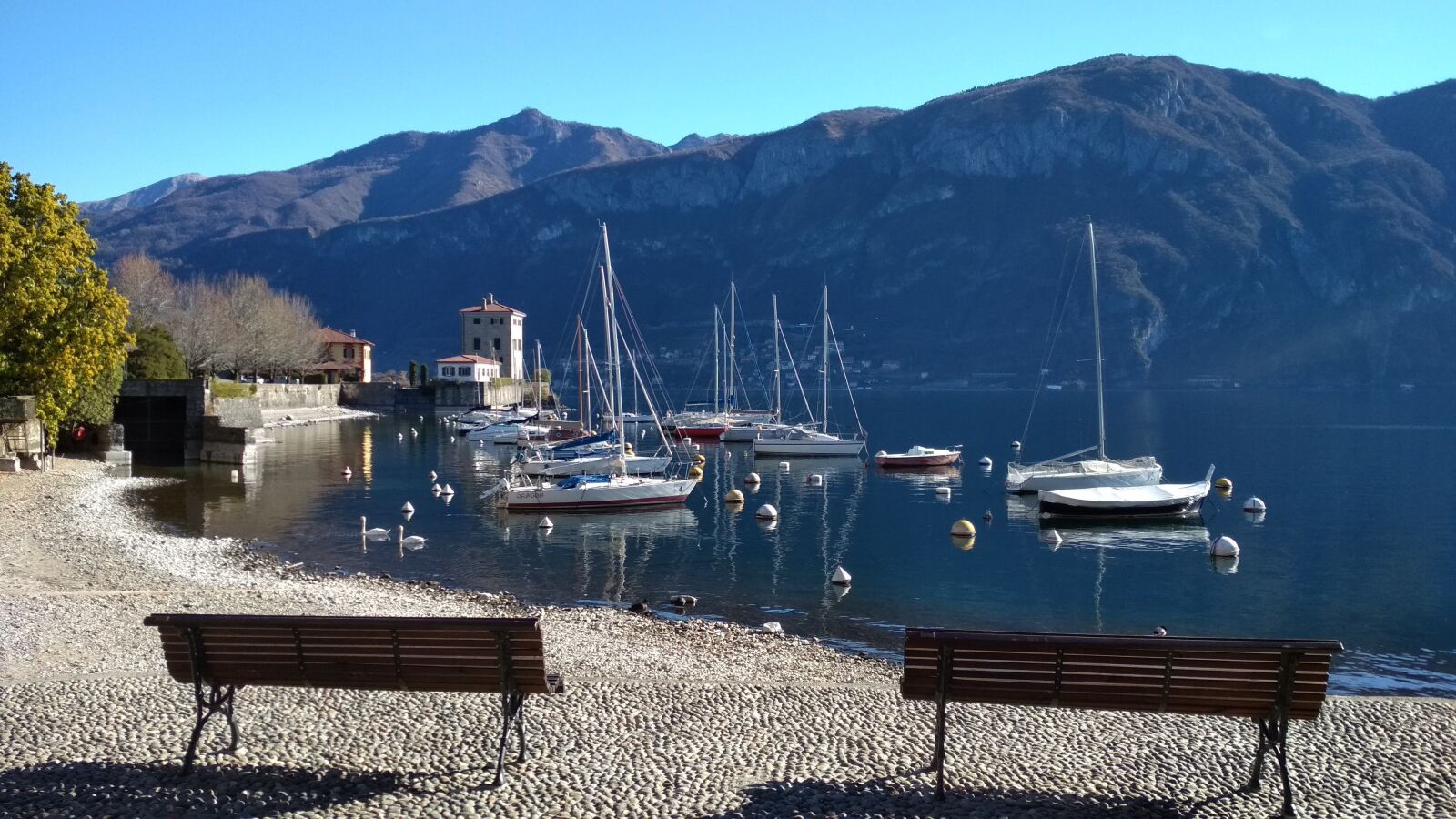 Xiaomi Redmi 4X sample photo. Benches, bellagio, como photography
