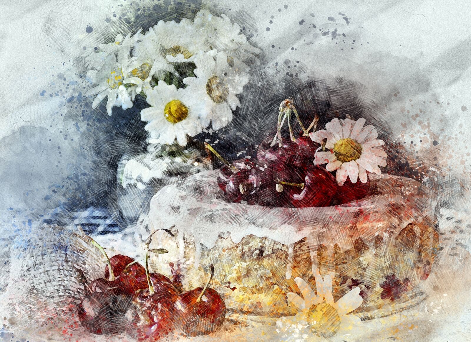 Nikon D7200 sample photo. Cherry pie, cake, cherries photography
