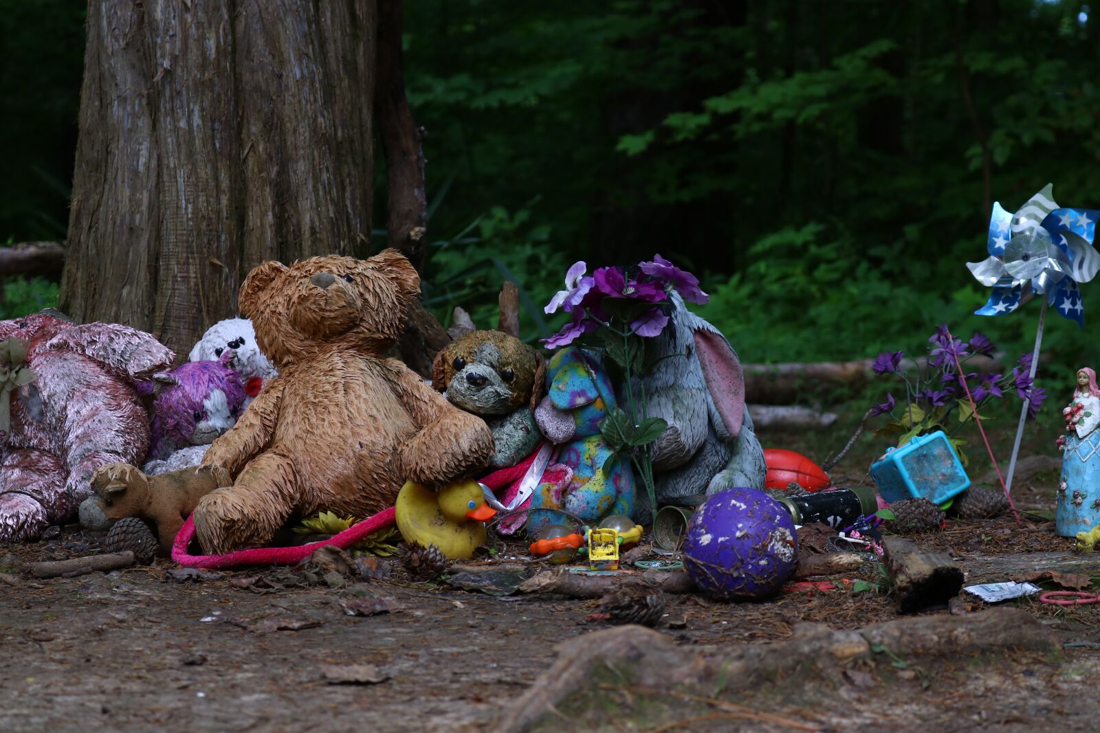 Canon EOS 750D (EOS Rebel T6i / EOS Kiss X8i) sample photo. Graveyard, child, creepy toys photography