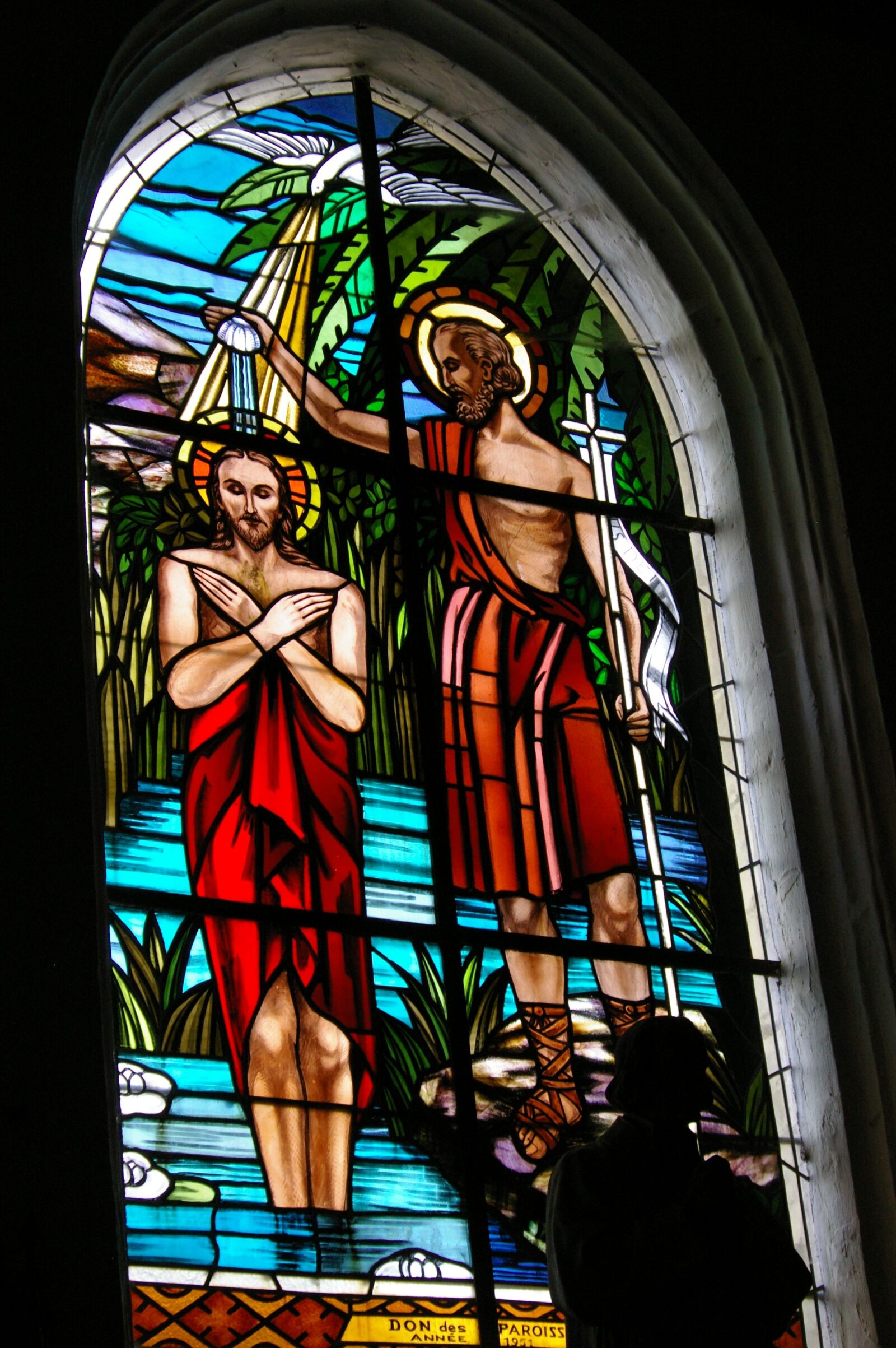 Pentax K110D sample photo. Stained glass, baptism, jesus photography