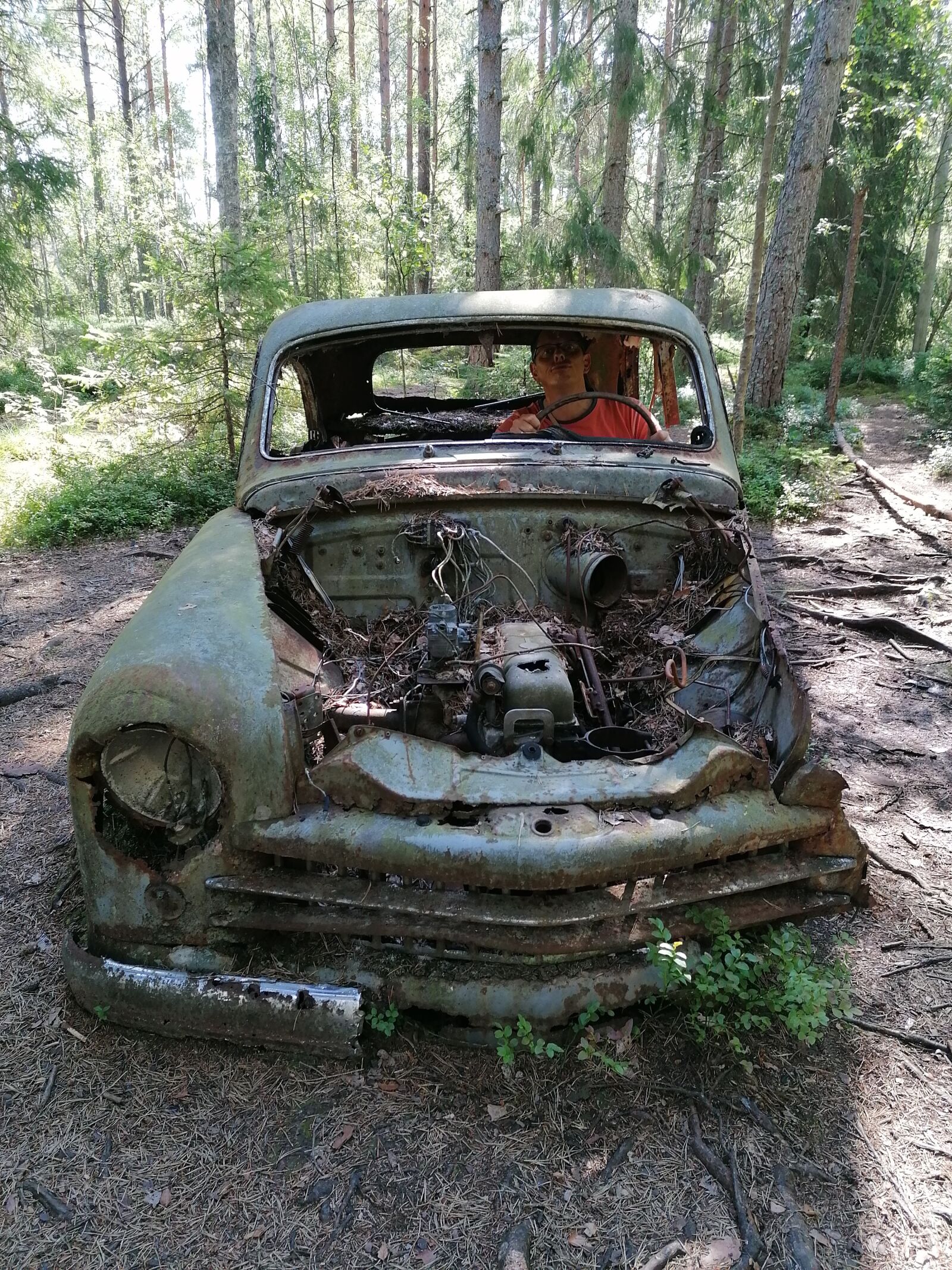 HUAWEI P30 LITE sample photo. Sweden, car cemetery, scrap photography