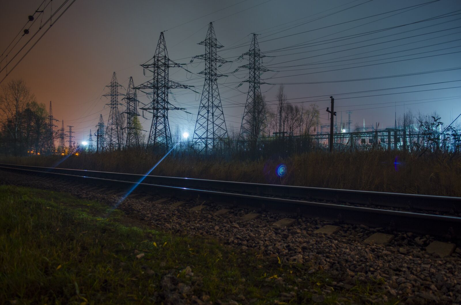 Nikon D5100 sample photo. Rails, railway, electric power photography