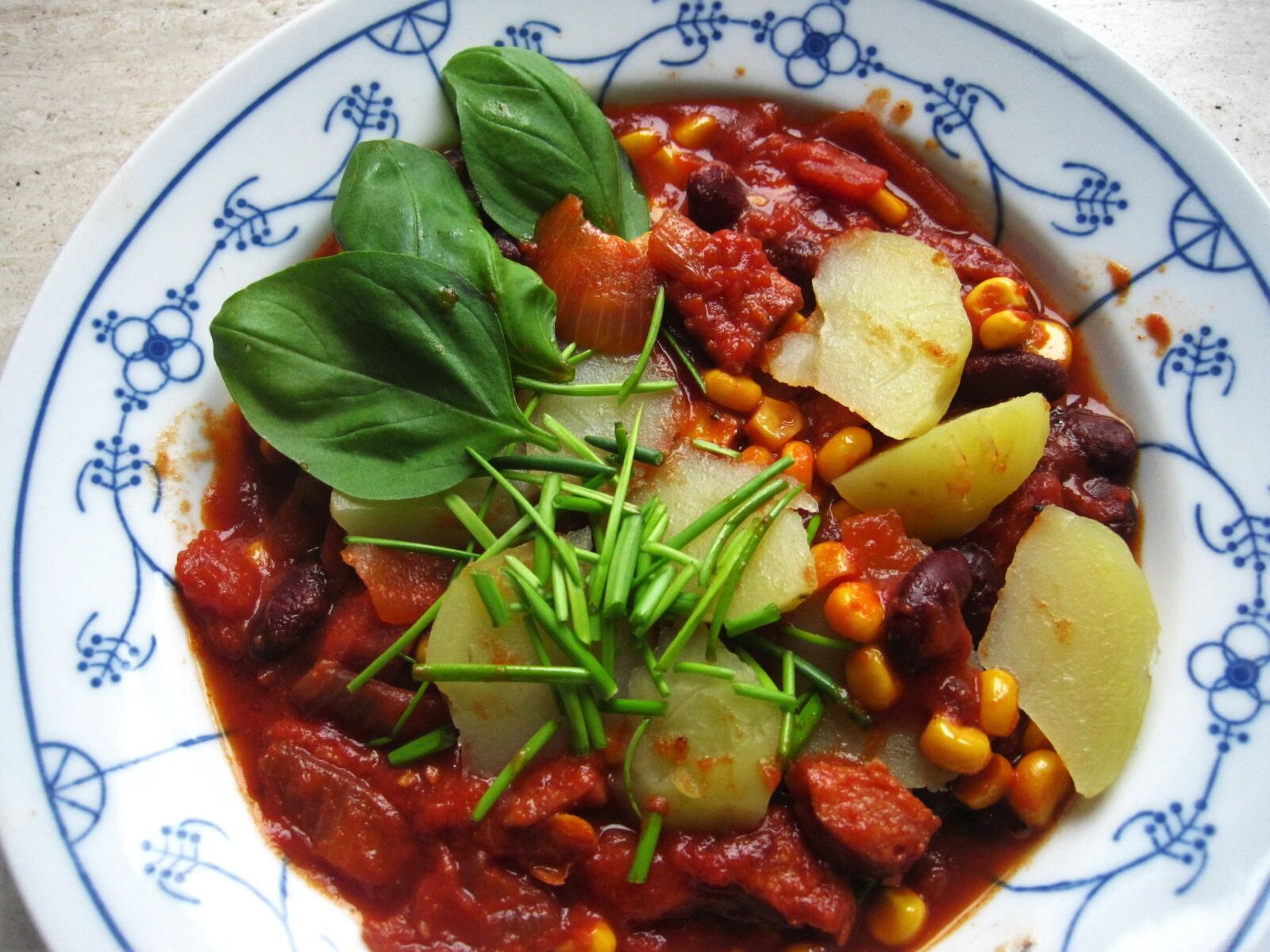 Canon PowerShot SD1200 IS (Digital IXUS 95 IS / IXY Digital 110 IS) sample photo. Autumn dish, tomato-corn stew photography