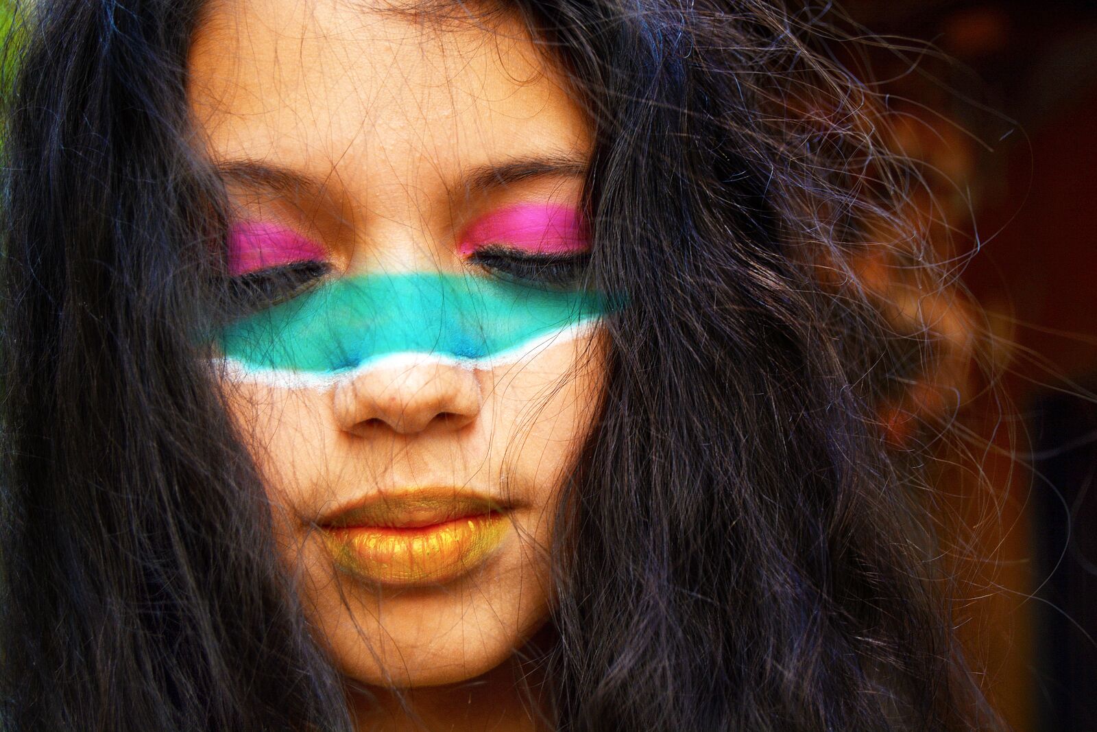 Nikon D5200 sample photo. Girl, women, face paint photography