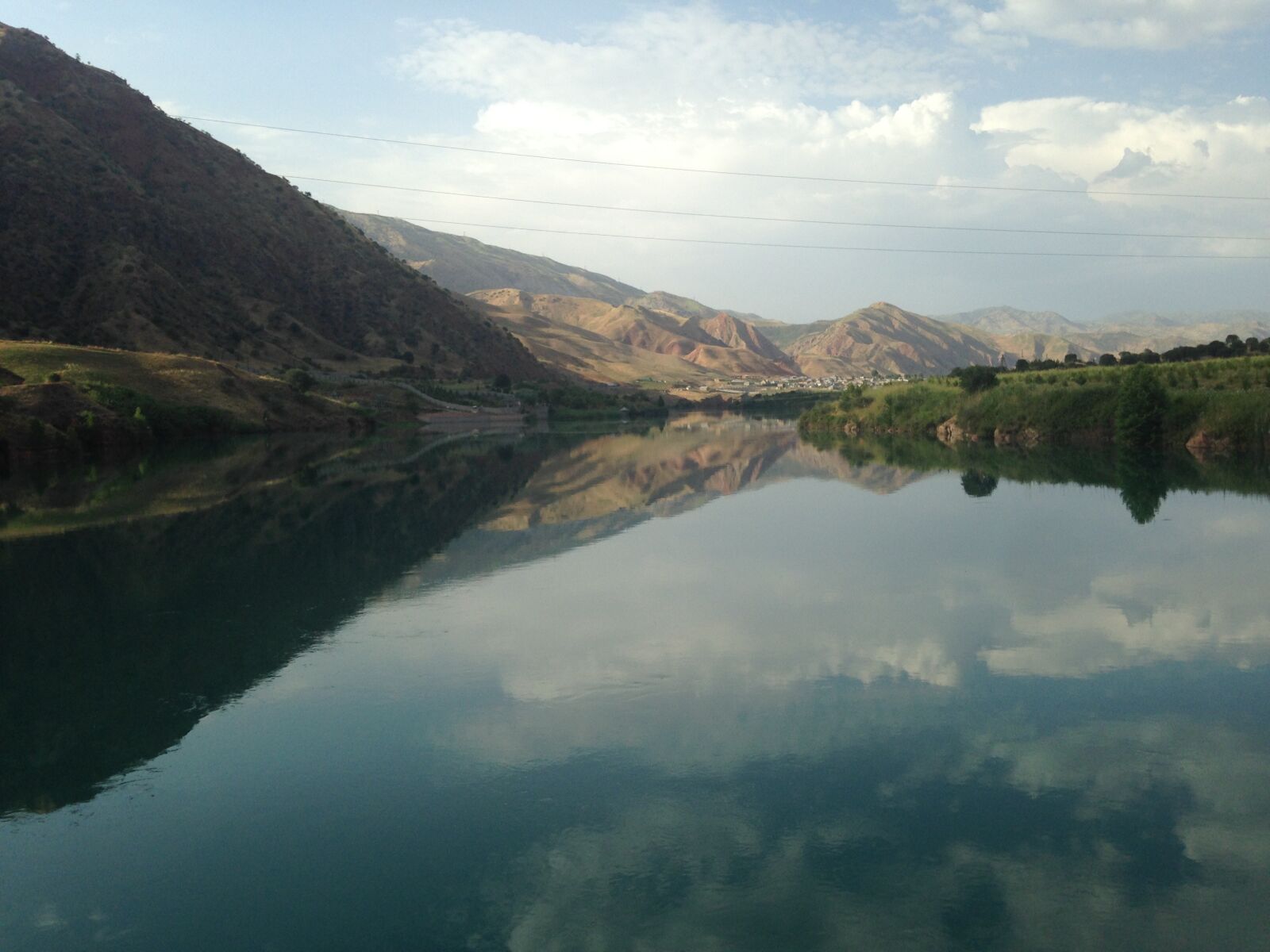 iPhone 5c back camera 4.12mm f/2.4 sample photo. Lake, mountains, reflexion photography