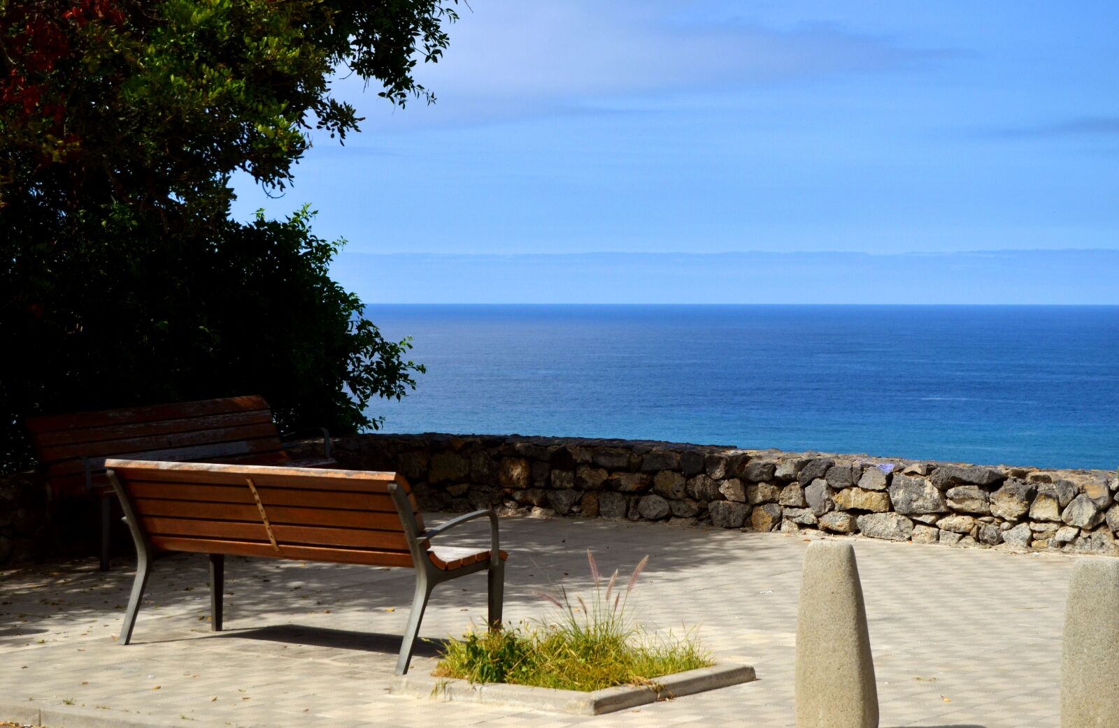 Nikon D5100 sample photo. Sea, bench, panoramic photography