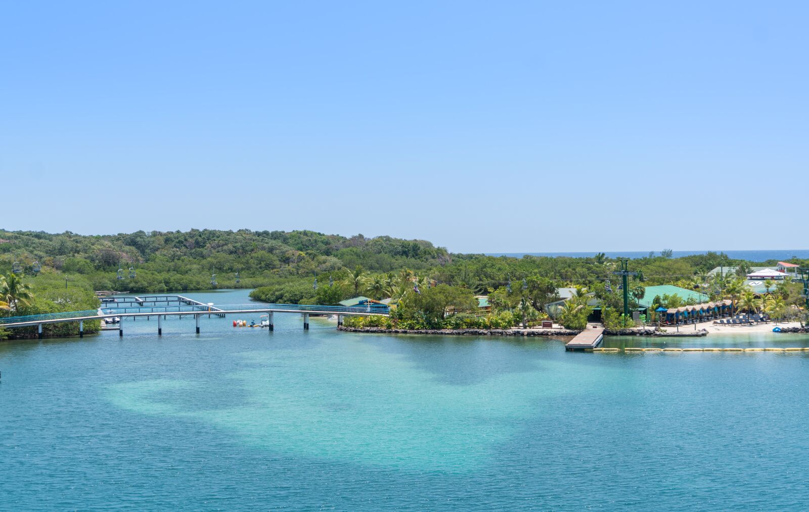 Sony a7R II + Sony FE 24-240mm F3.5-6.3 OSS sample photo. Roatan, aerial view, bridge photography