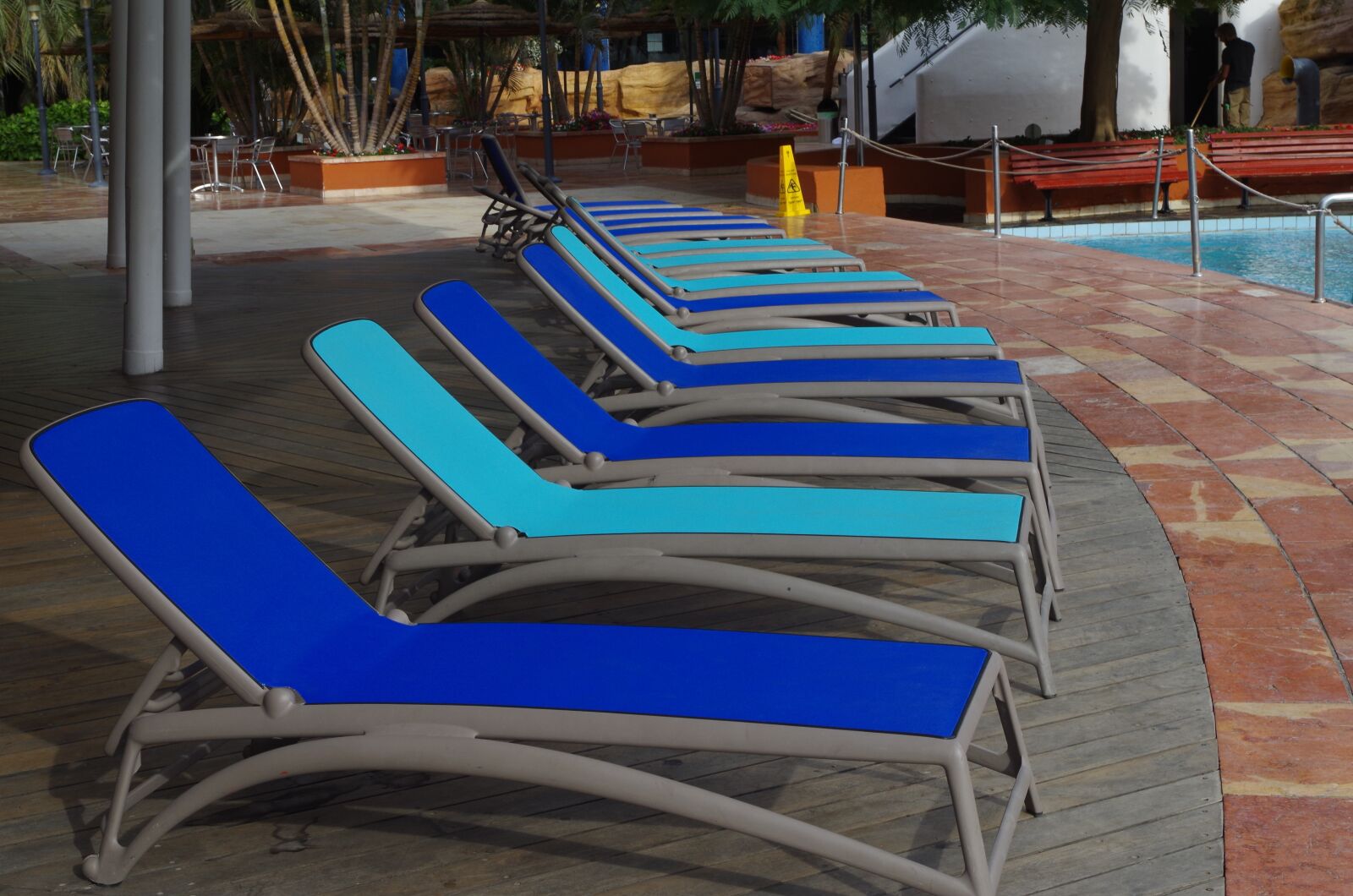 Pentax K-500 sample photo. Deck-chairs, sun loungers, holiday photography