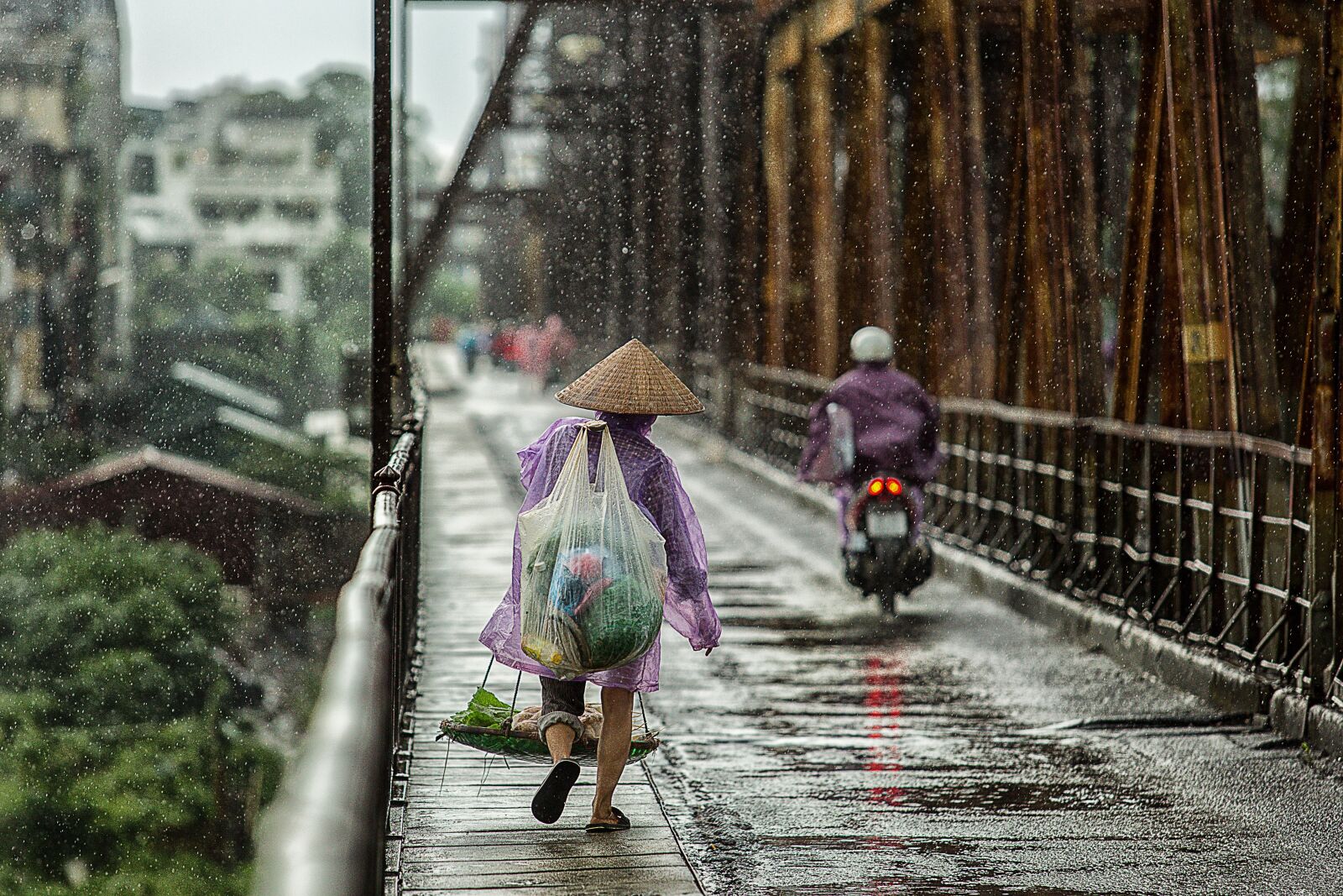 Canon EF 70-200mm F2.8L USM sample photo. Season, bridge, wet photography