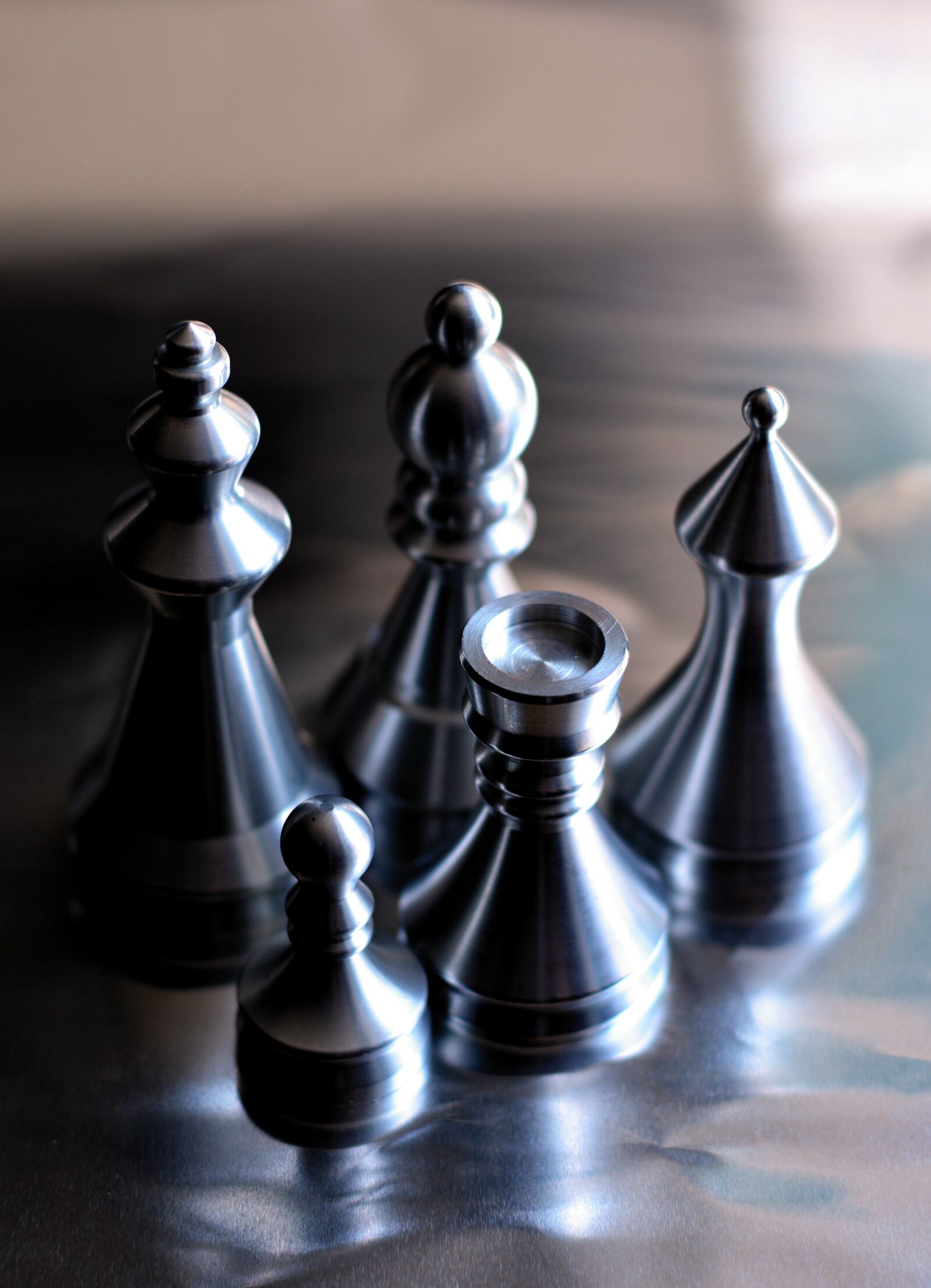 Nikon D5200 sample photo. Chess pieces, stainless steel photography