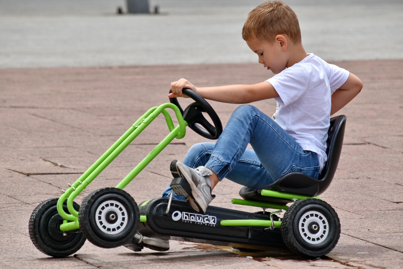 Nikon D5500 sample photo. Boy, toy, cart, vehicle photography
