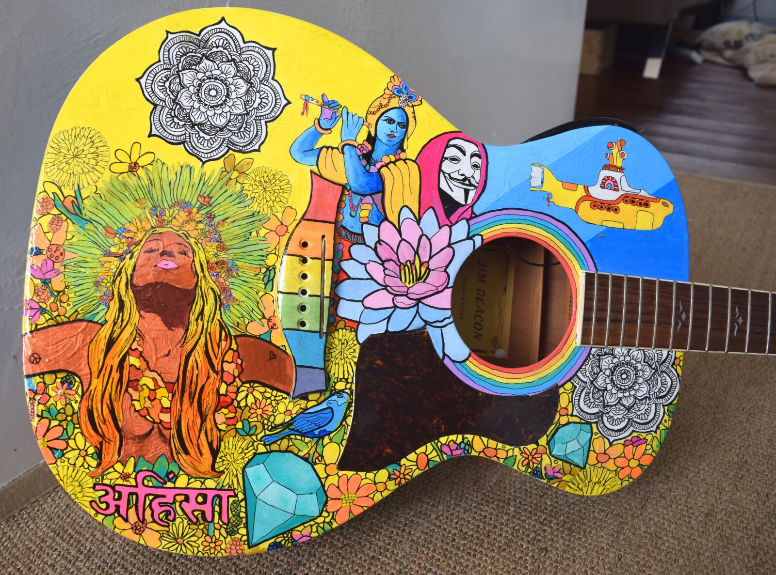 Nikon D3300 sample photo. Painted guitar, guitar, music photography