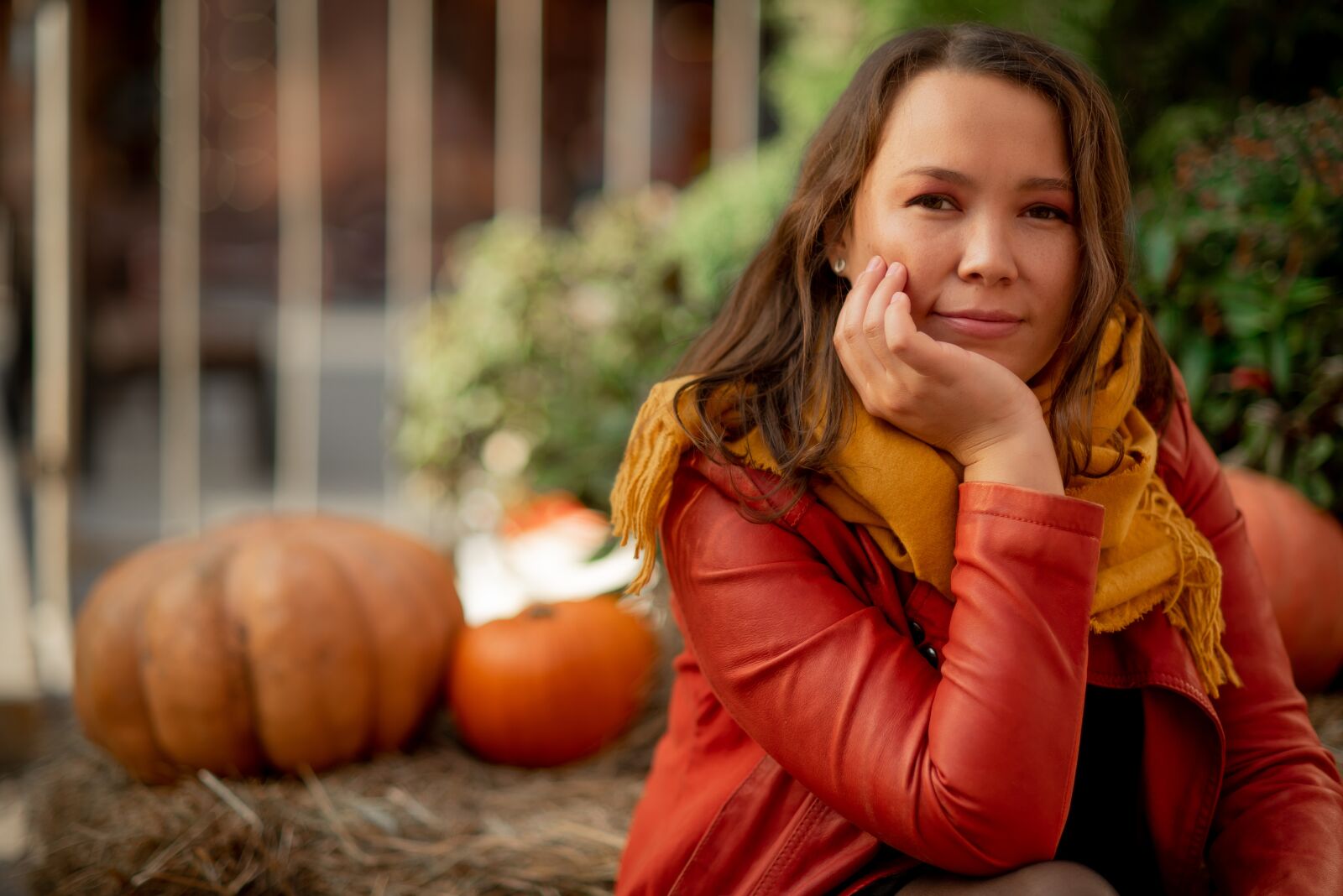 Nikon D750 sample photo. Girl, autumn, pumpkin photography