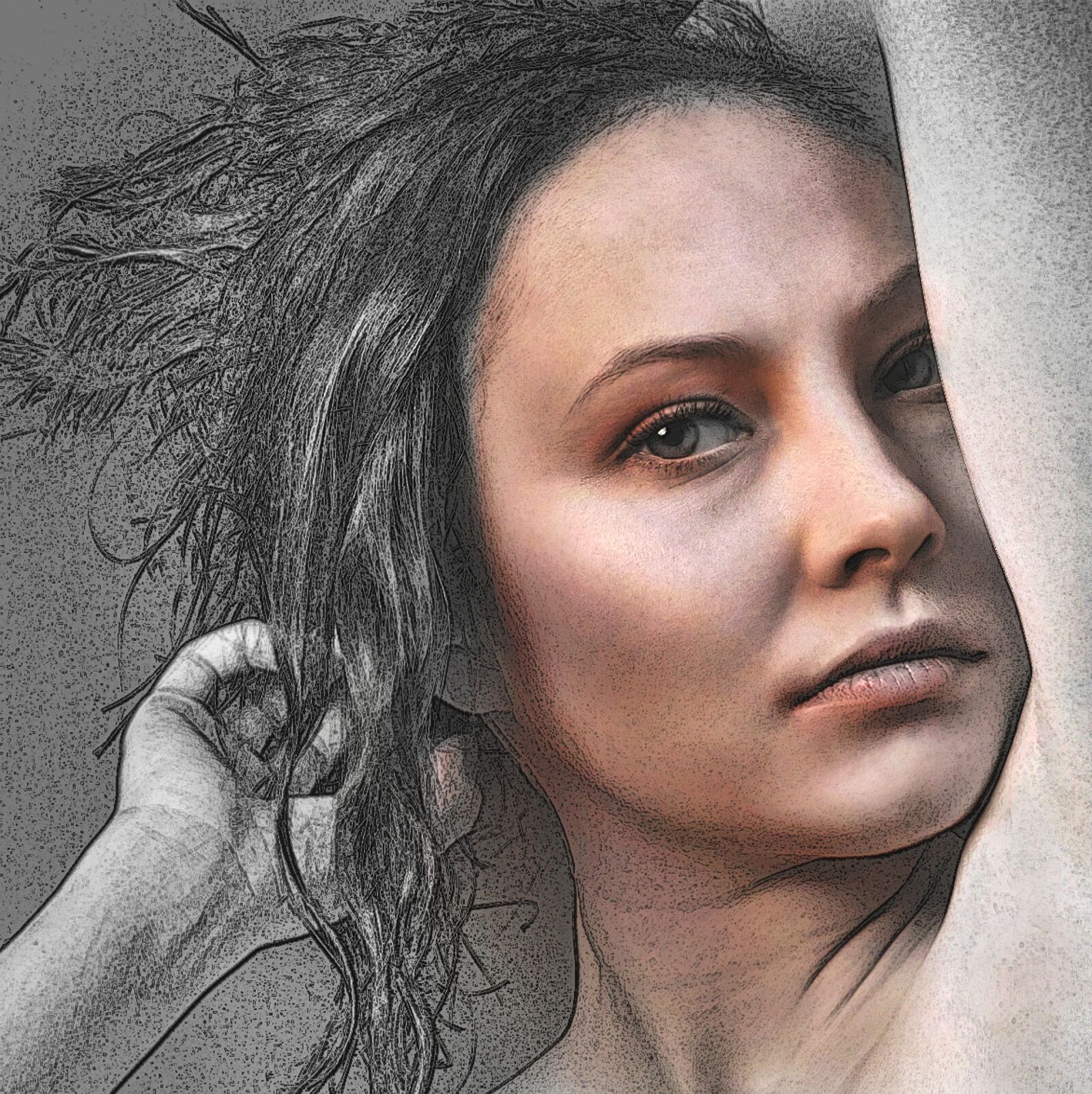 Nikon D90 sample photo. Portrait, girl, sketch photography