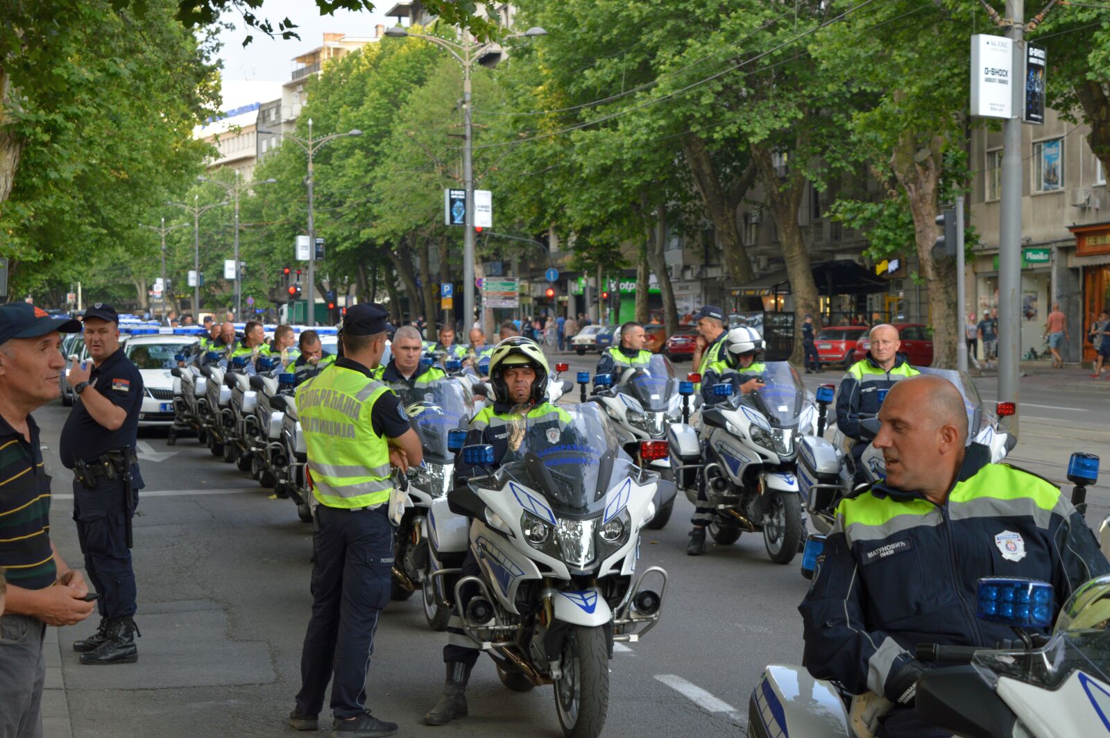 Nikon D3200 sample photo. Police cars, police motorcyclists photography