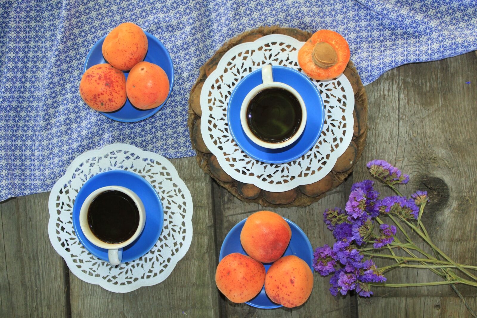 Canon EOS 500D (EOS Rebel T1i / EOS Kiss X3) sample photo. Lunch, coffee, apricots photography