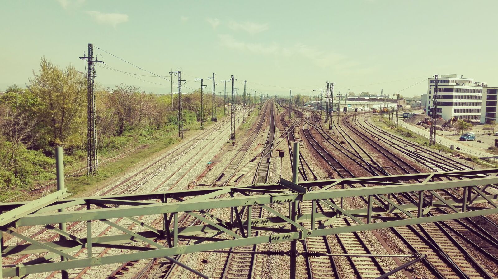 HUAWEI P8 Lite sample photo. Rails, bridge, trains photography