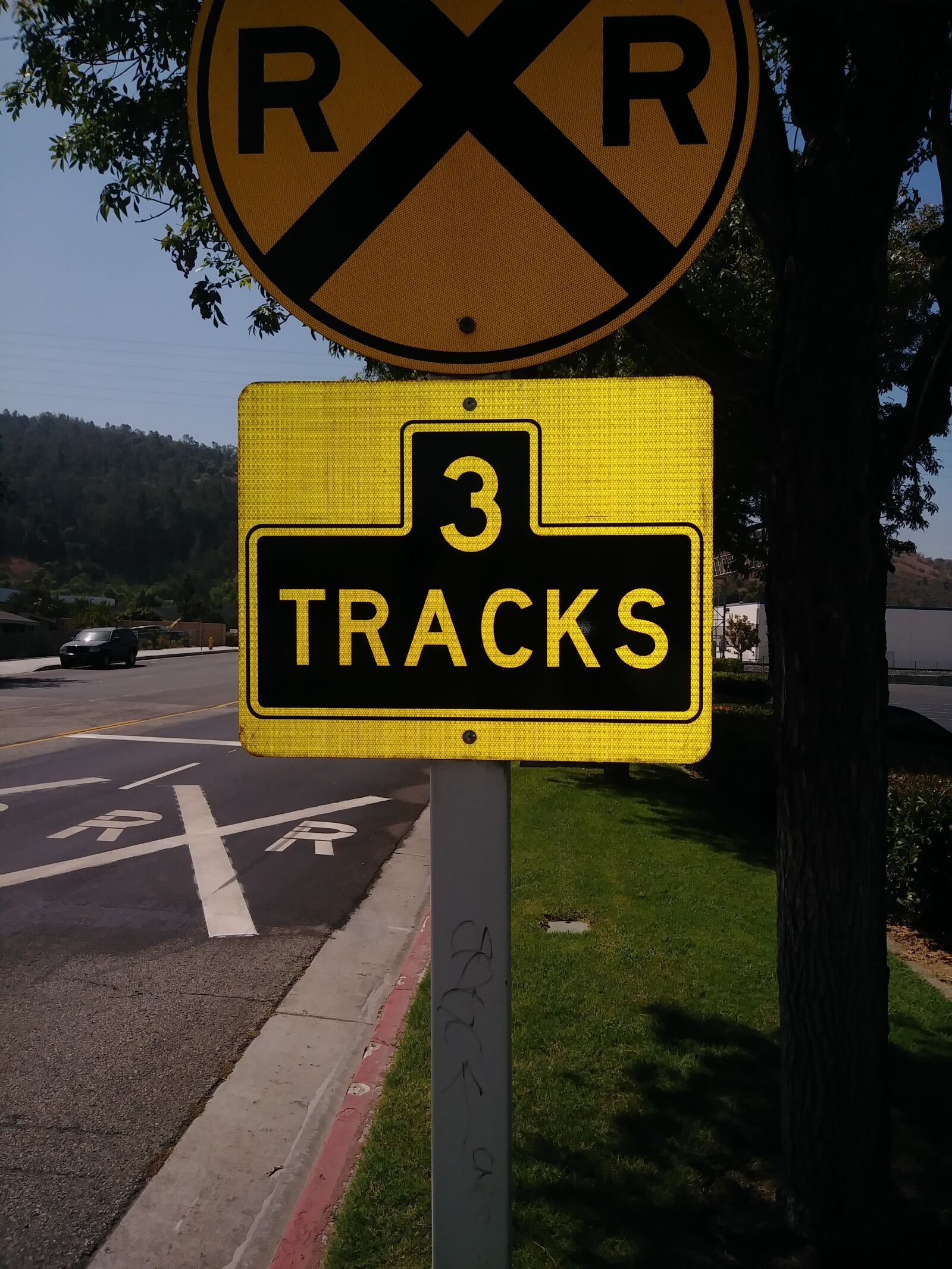 LG STYLO 3 PLUS sample photo. Rail track, sign post photography
