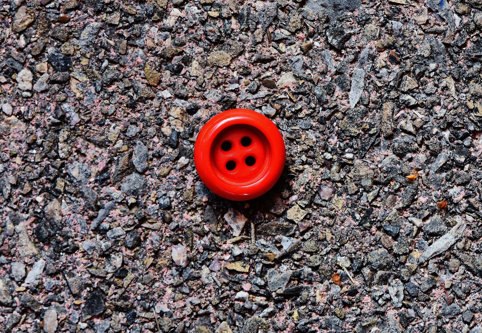 Nikon D7200 sample photo. Button, 4 holes, red photography