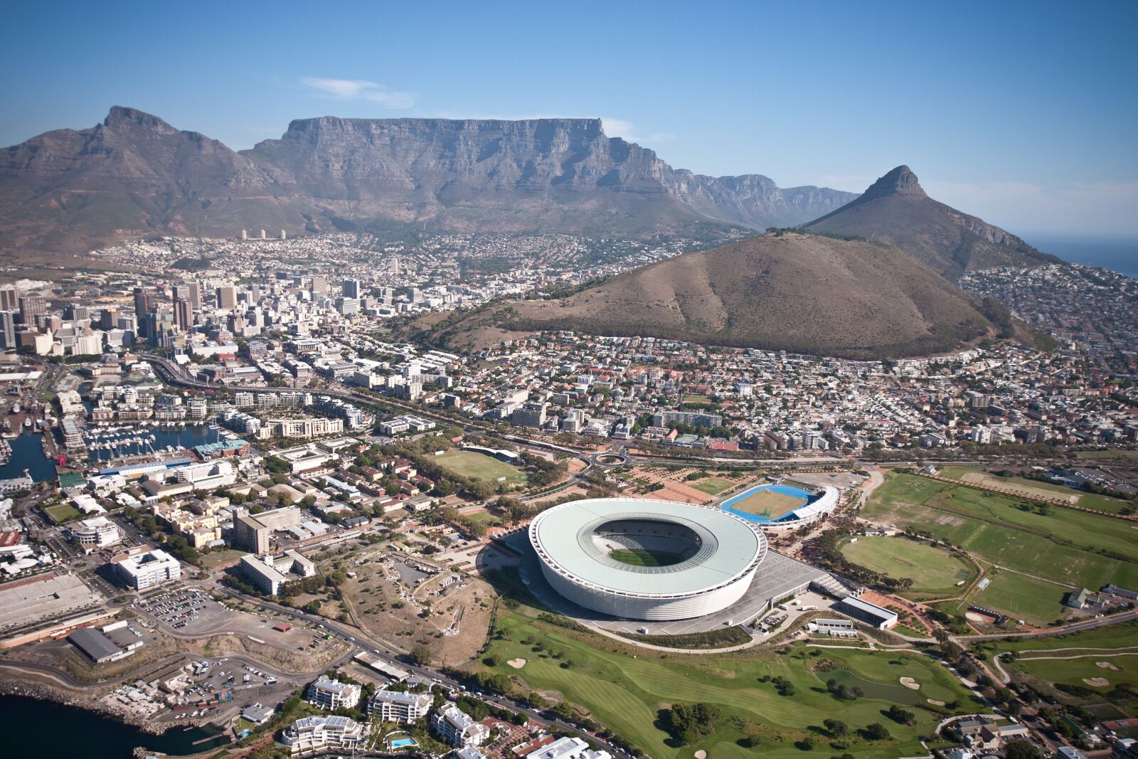 Canon EF 16-35mm F2.8L USM sample photo. Cape town, stadium, aerial photography