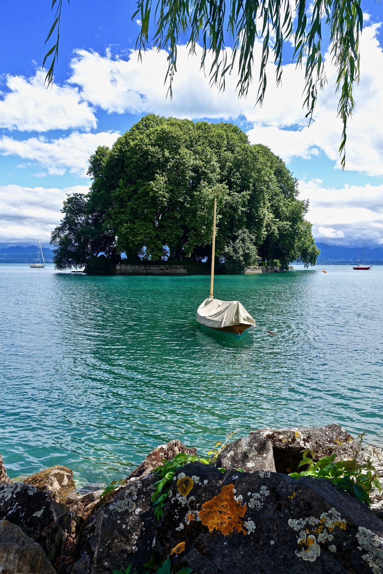 Sony Cyber-shot DSC-RX100 III sample photo. Island, boat, lake photography