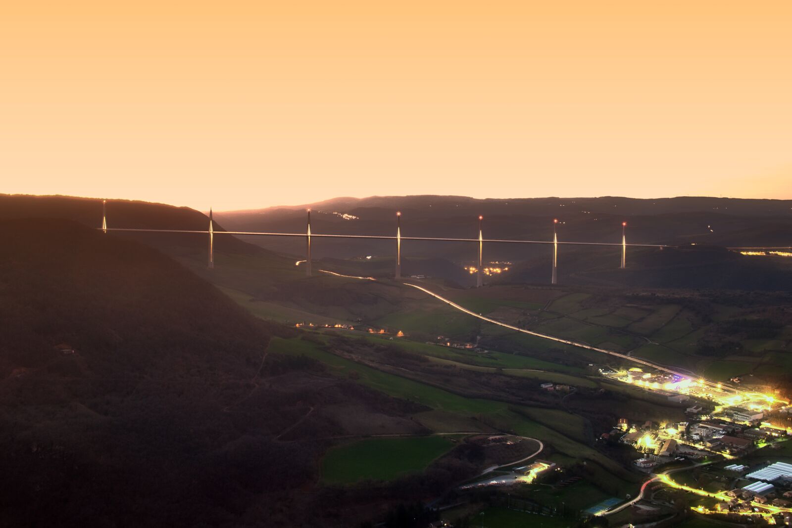 Panasonic DC-TZ200 sample photo. Millau, bridge, sunset photography