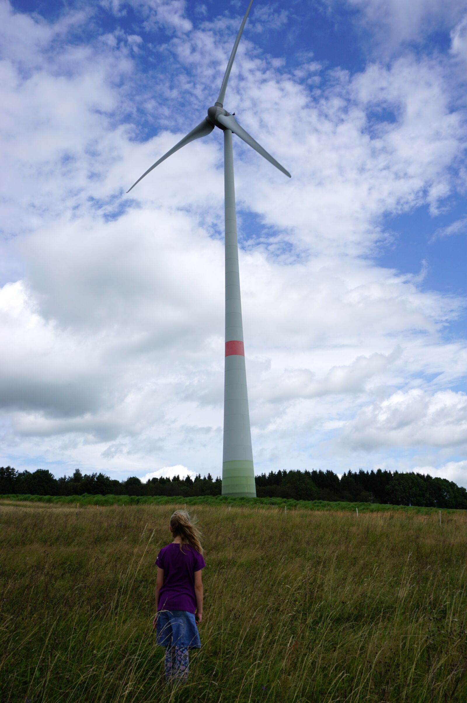 Sony a6000 sample photo. Girl, windmill, westerwald photography