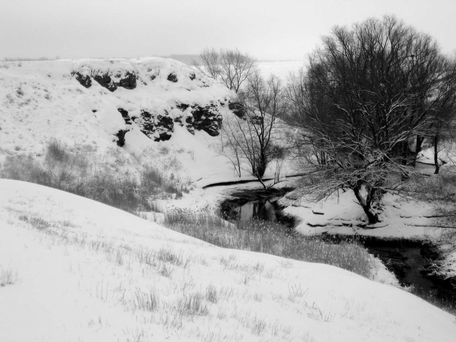 Canon POWERSHOT A550 sample photo. Winter, river, snow photography