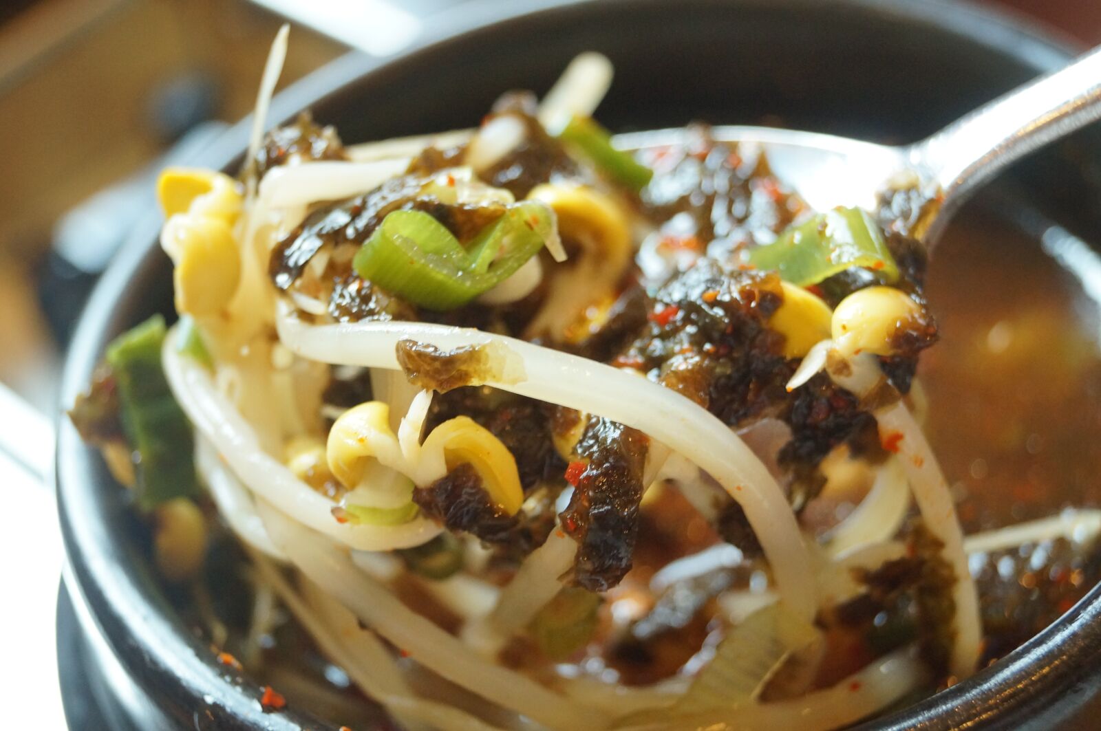 Sony SLT-A57 sample photo. Sprouts, haejangguk, soup photography