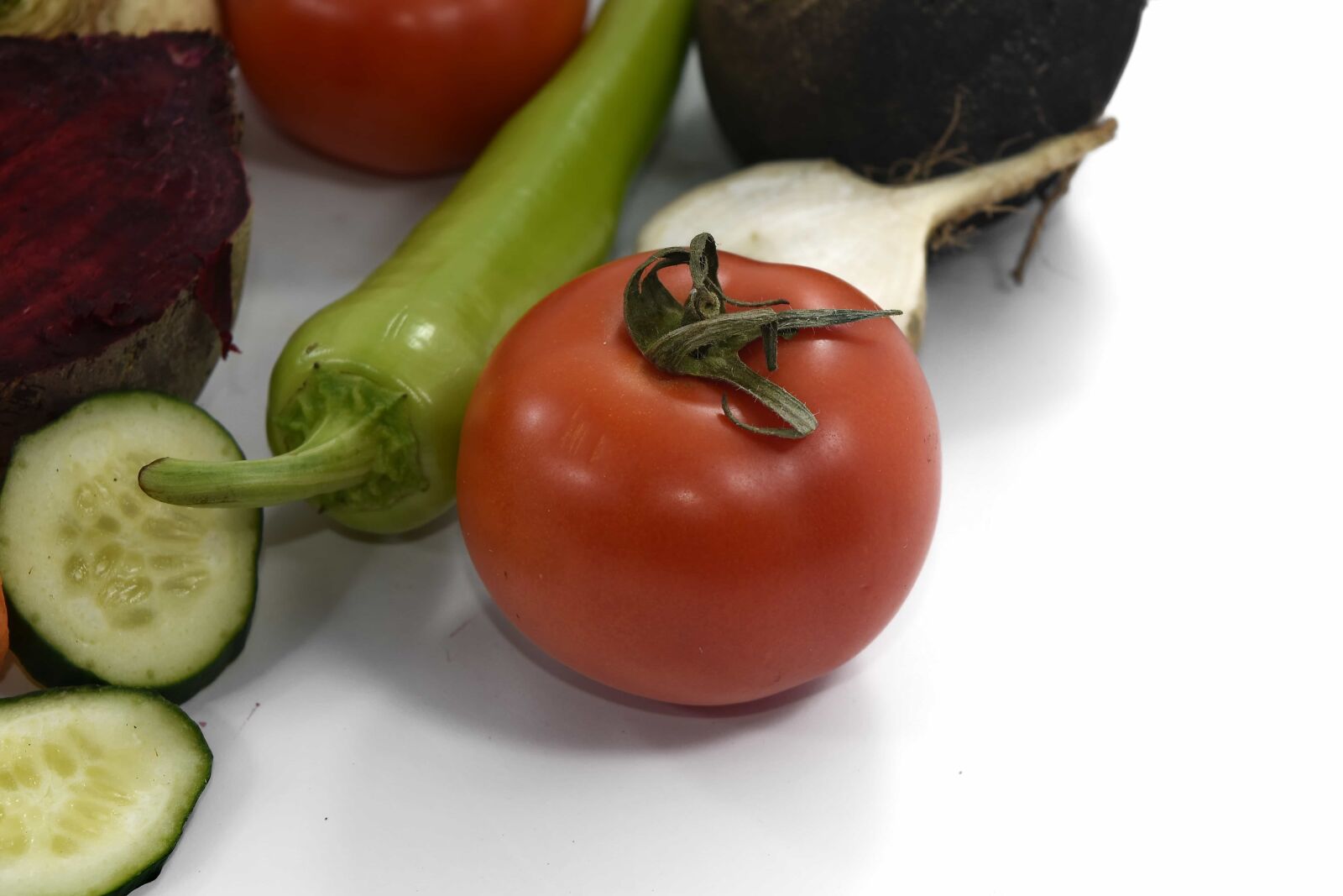Nikon D5500 sample photo. Beetroot, celery, cucumber, pepper photography