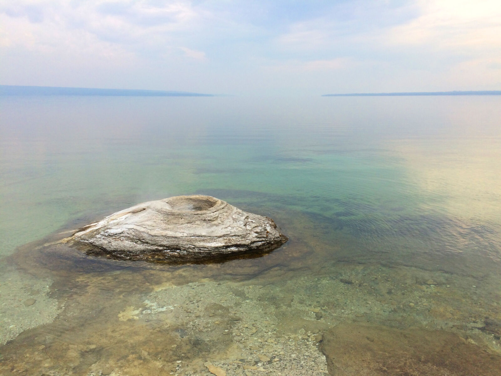 iPhone 5s back camera 4.15mm f/2.2 sample photo. Geyser, yellowstone, lake photography