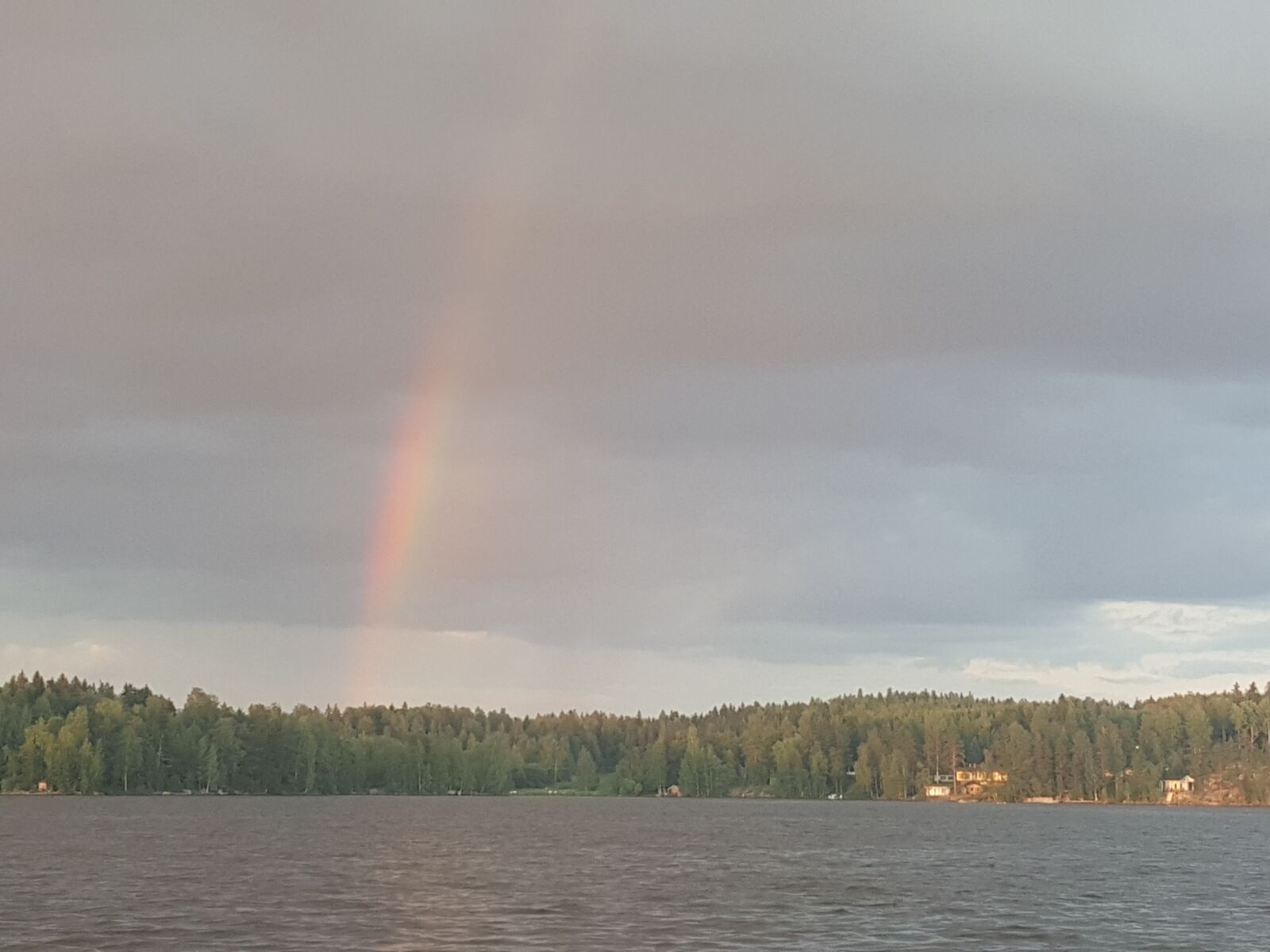 Samsung Galaxy S6 sample photo. Rainbow, lake, finnish photography