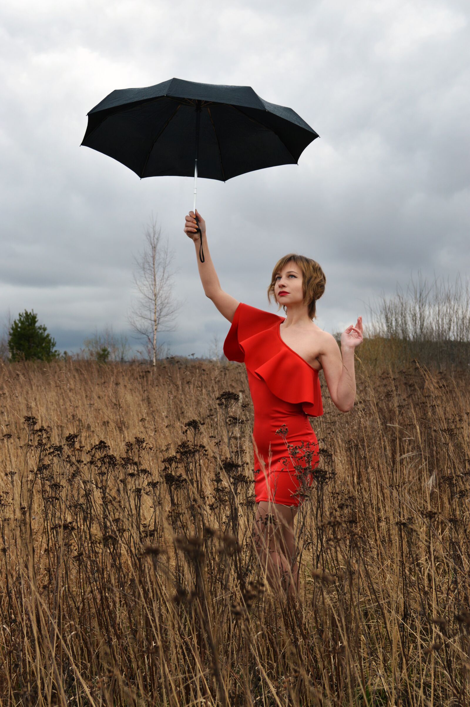 Nikon D3200 sample photo. Umbrella, rain, girl photography