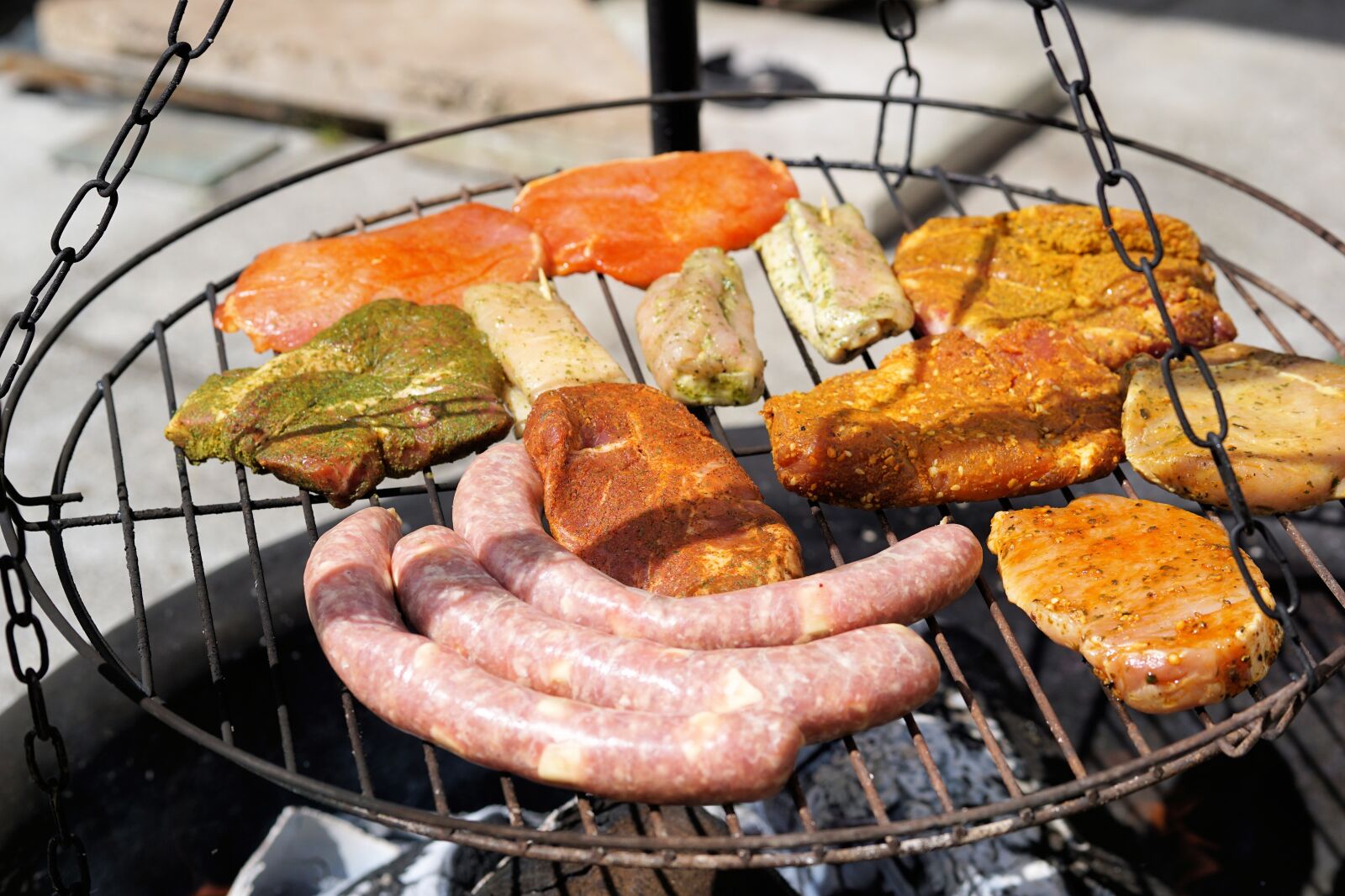 Sony a6000 + E 60mm F2.8 sample photo. Grill, grilled meats, meat photography
