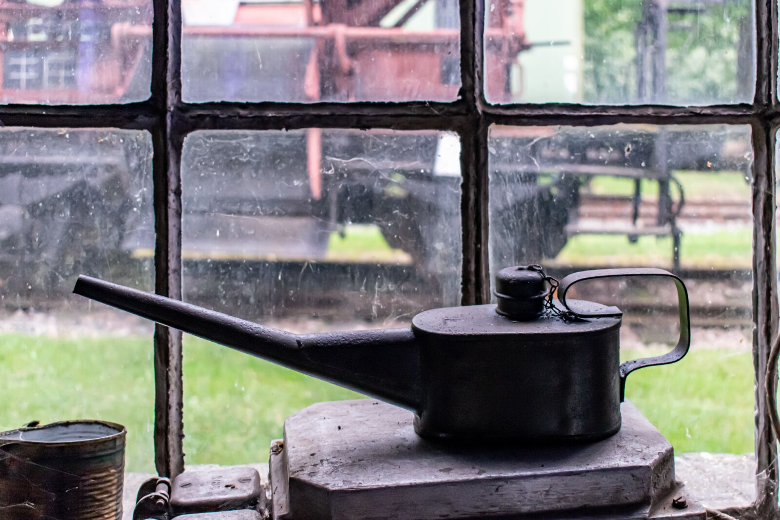 Nikon D5300 sample photo. Oil can, old, window photography