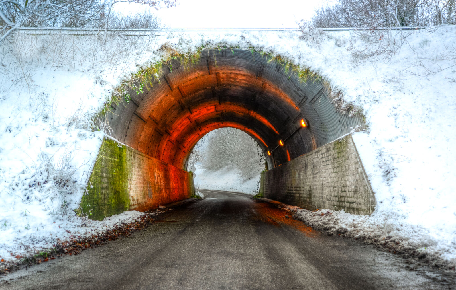 Nikon AF-S Nikkor 24-85mm F3.5-4.5G ED VR sample photo. Colorful, concrete, tunnel photography