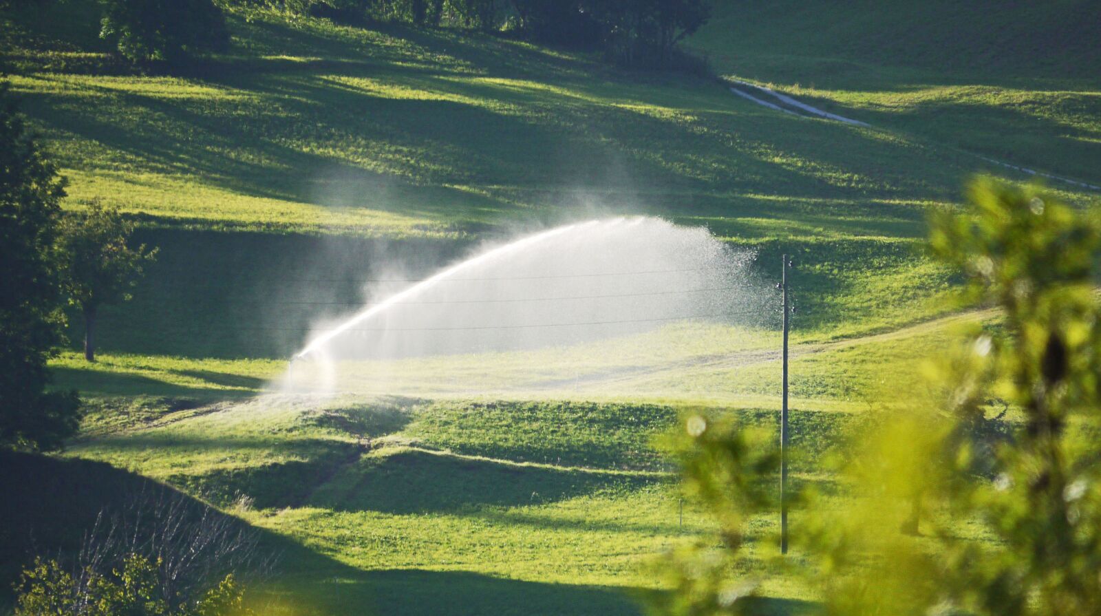 Panasonic Lumix DMC-G1 sample photo. Irrigation, meadow, slope photography