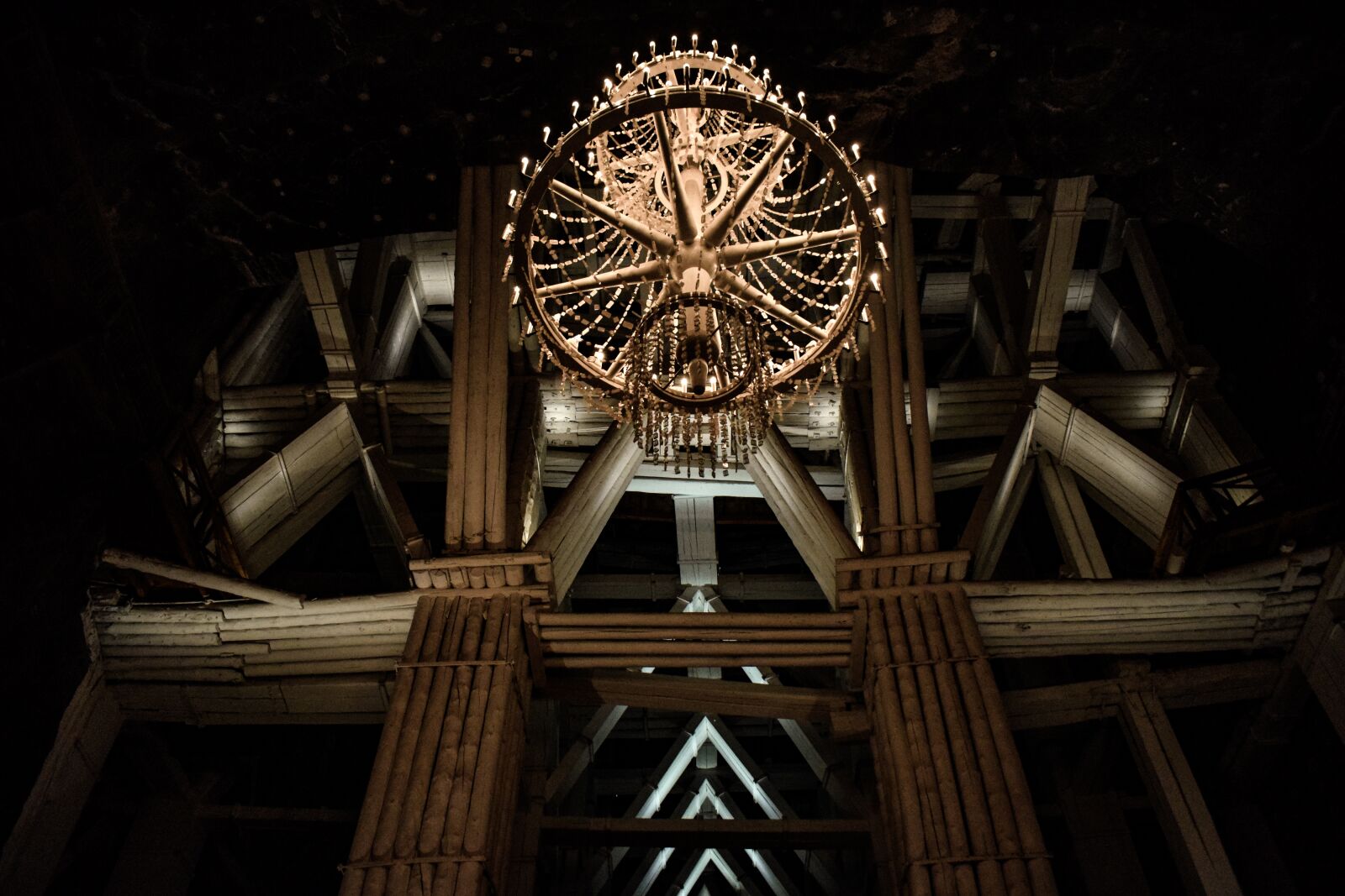 Nikon D3300 sample photo. Wieliczka salt mine, chandelier photography