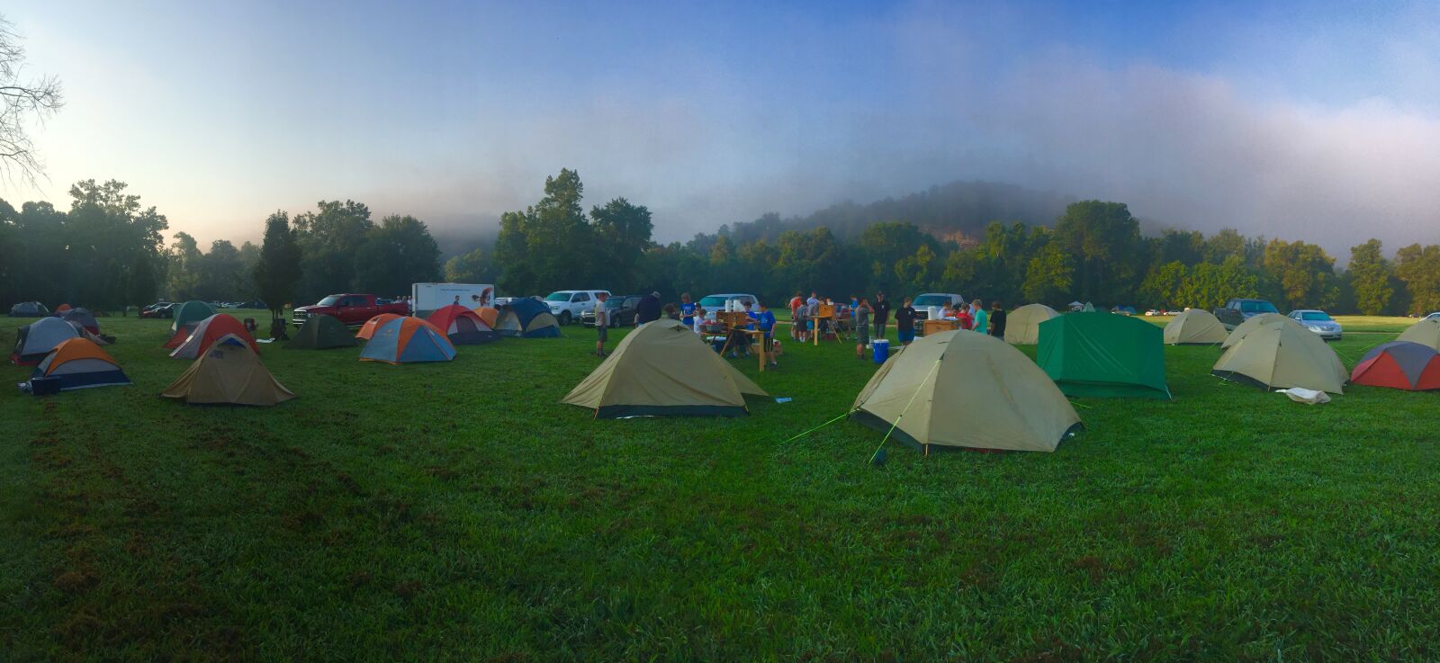 Apple iPhone 6 sample photo. Tents, on, green, grass photography