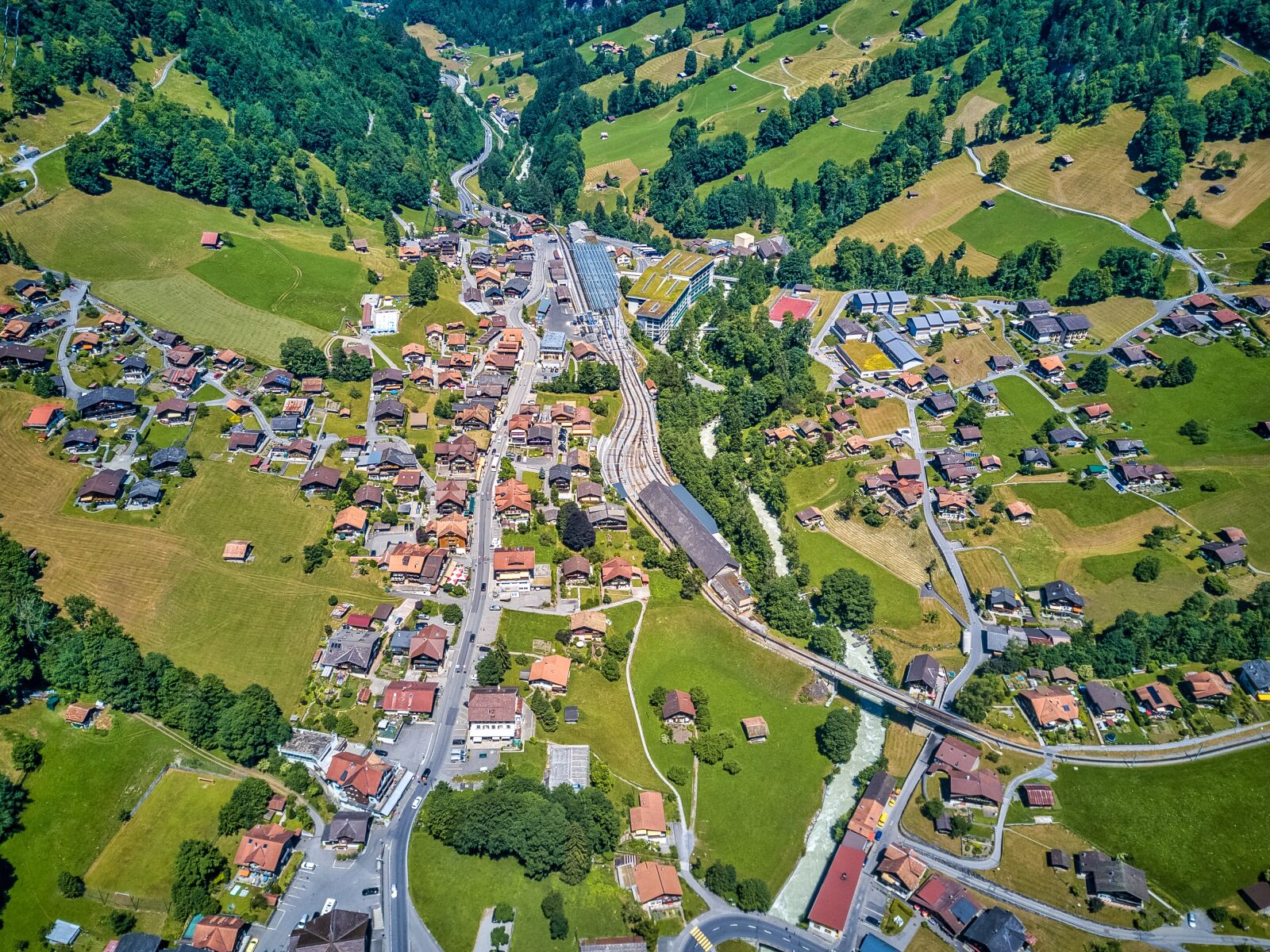 DJI FC220 sample photo. Lauterbrunnen, city, view photography