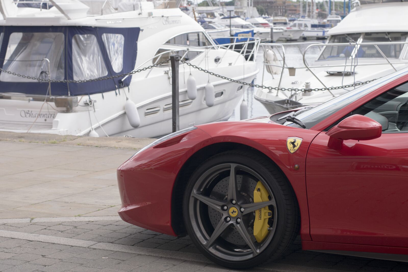 Nikon D3300 sample photo. Ferrari, docks, boat photography