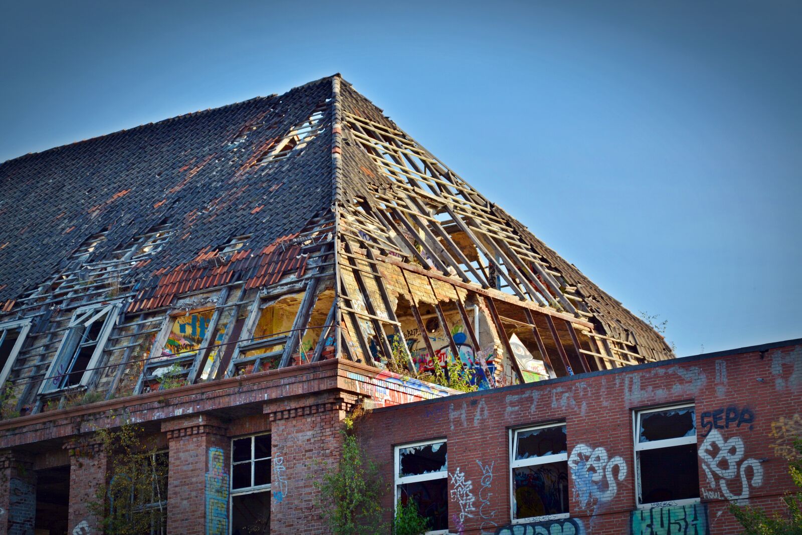 Nikon D5200 sample photo. Lost places, factory, roof photography