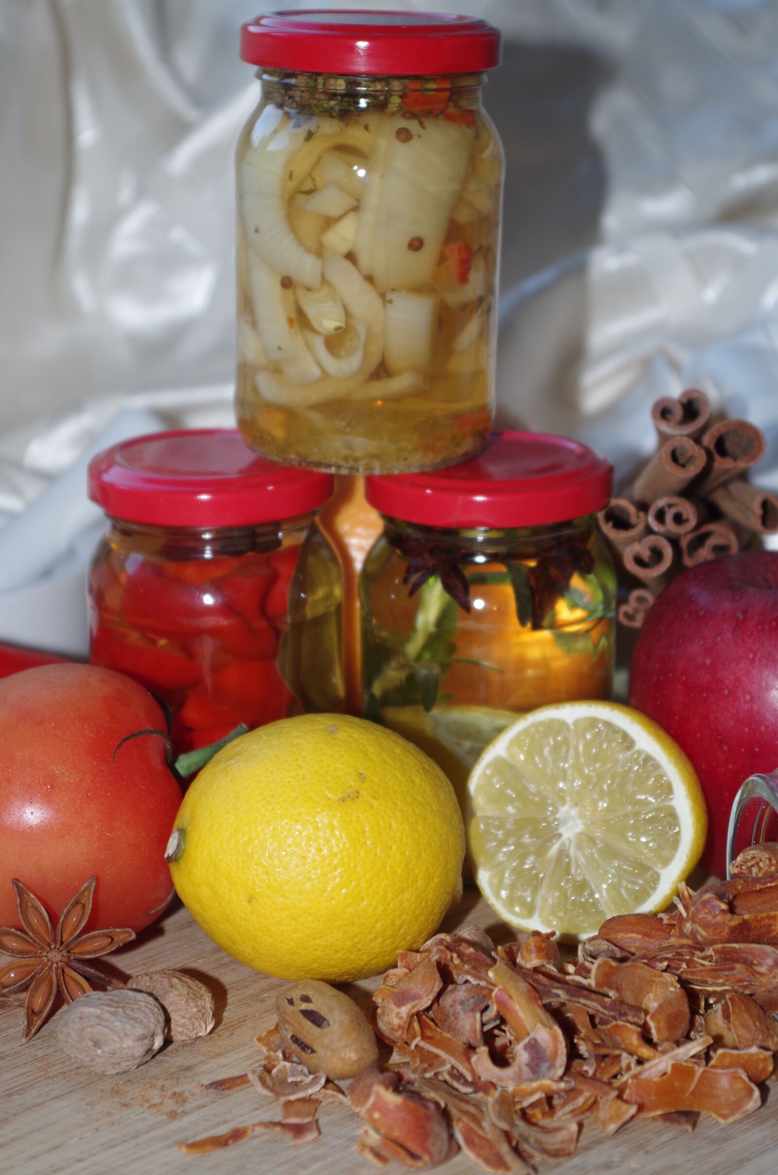 Pentax K-500 sample photo. Cups, bottled, zaváraniny photography