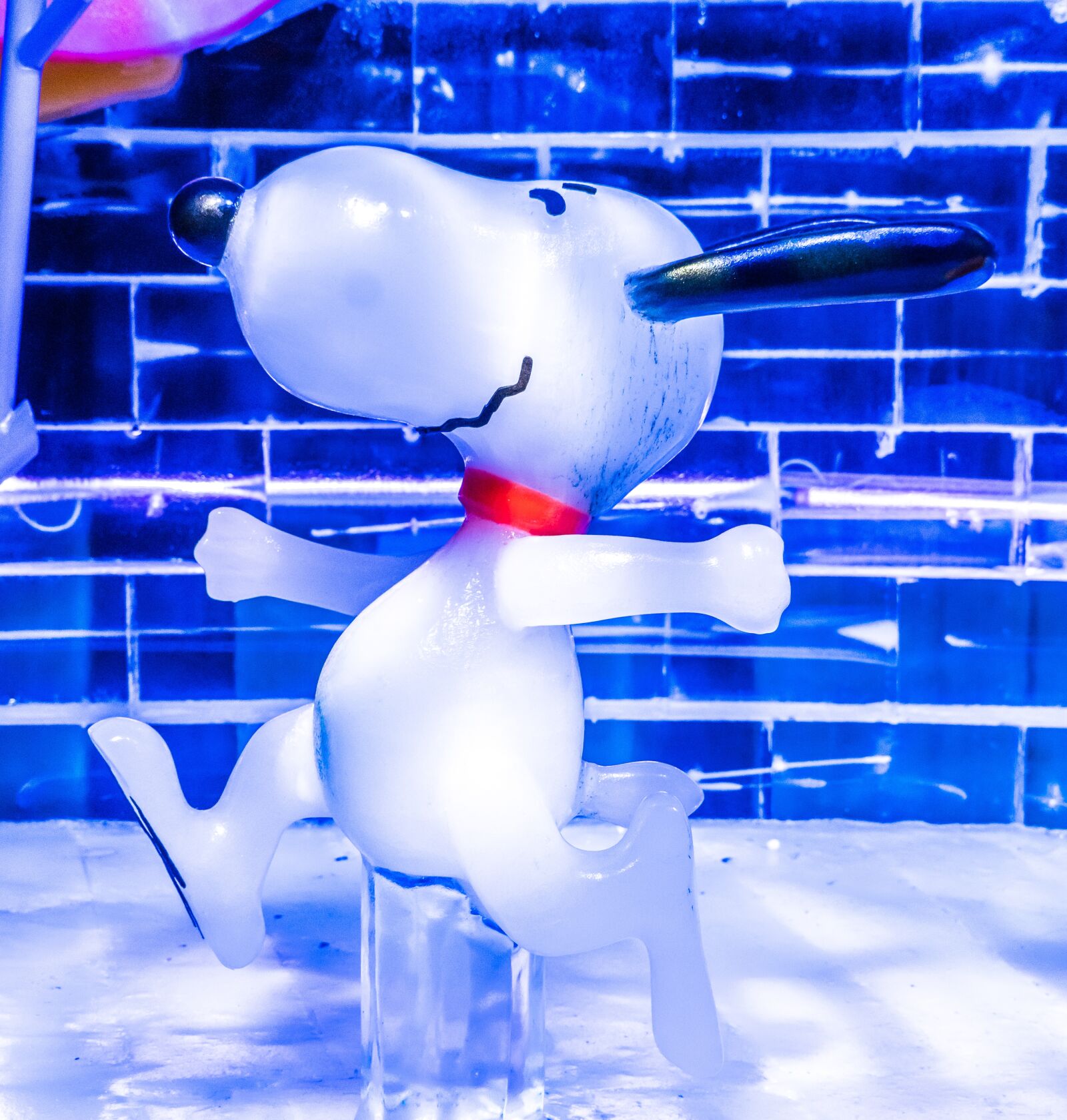Sony a7R II sample photo. Ice sculpture, snoopy, dancing photography