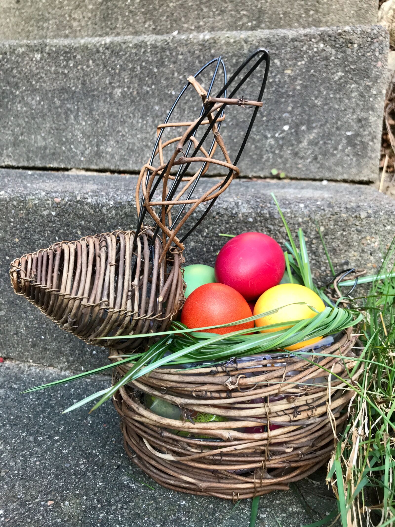 iPhone 7 back camera 3.99mm f/1.8 sample photo. Easter, easter eggs, hare photography