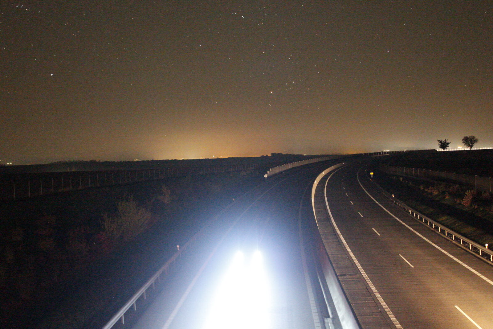 Canon EOS 1100D (EOS Rebel T3 / EOS Kiss X50) sample photo. Car, stars, trees, ways photography